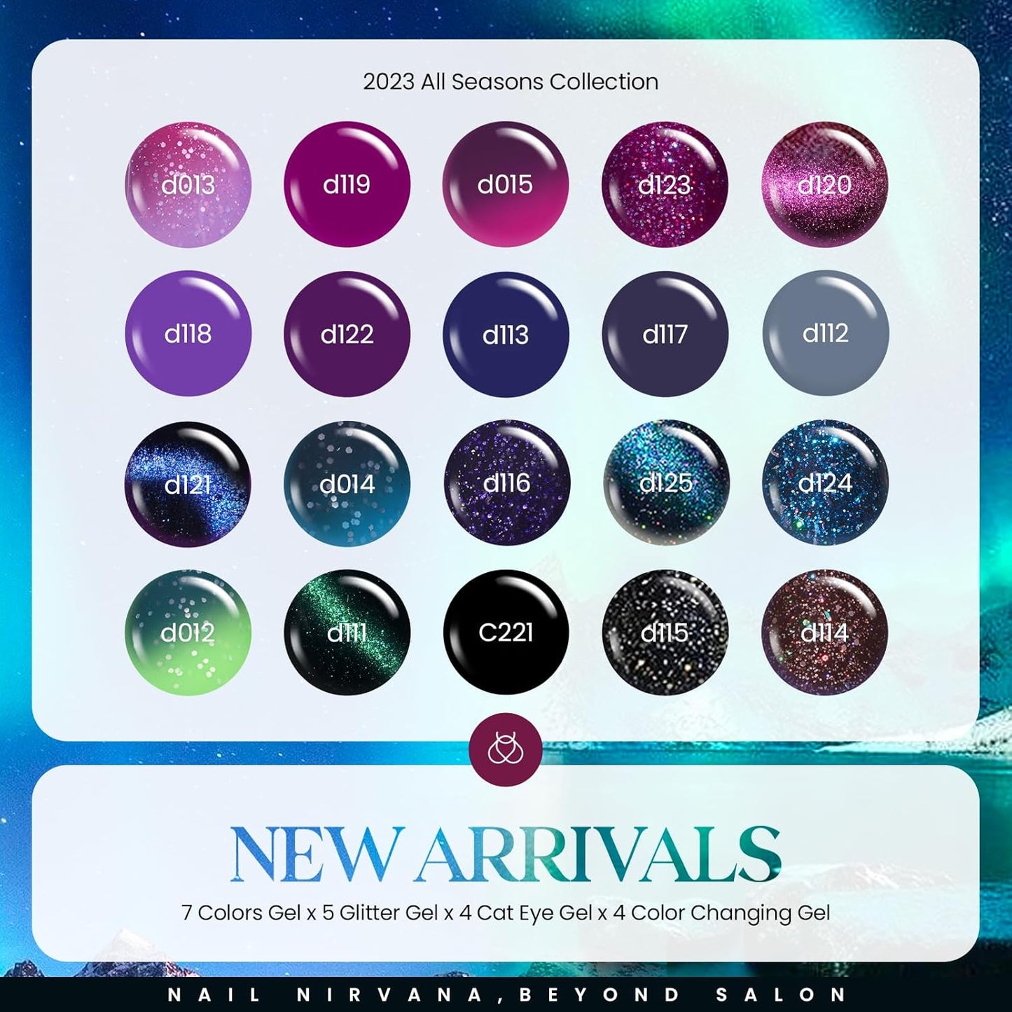 Beetles Cat Eye Gel Polish Set - 24Pcs 20 Colors Glitter Dark Color Changing Gel Nail Polish Kit with Base Gel Glossy Matte Top Coat Soak off UV DIY Nail Art Salon Ombre Black Nails Gift