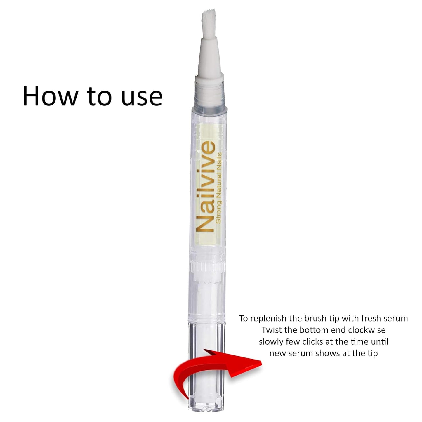 NAILVIVE Nail Serum Powerful Magic-like Silk Proteins Proven Natural Formula Strengthening Hardening nails Instantly Prevents Splits Chips Peels Cracks on Your Nails (PEN APPLICATOR)