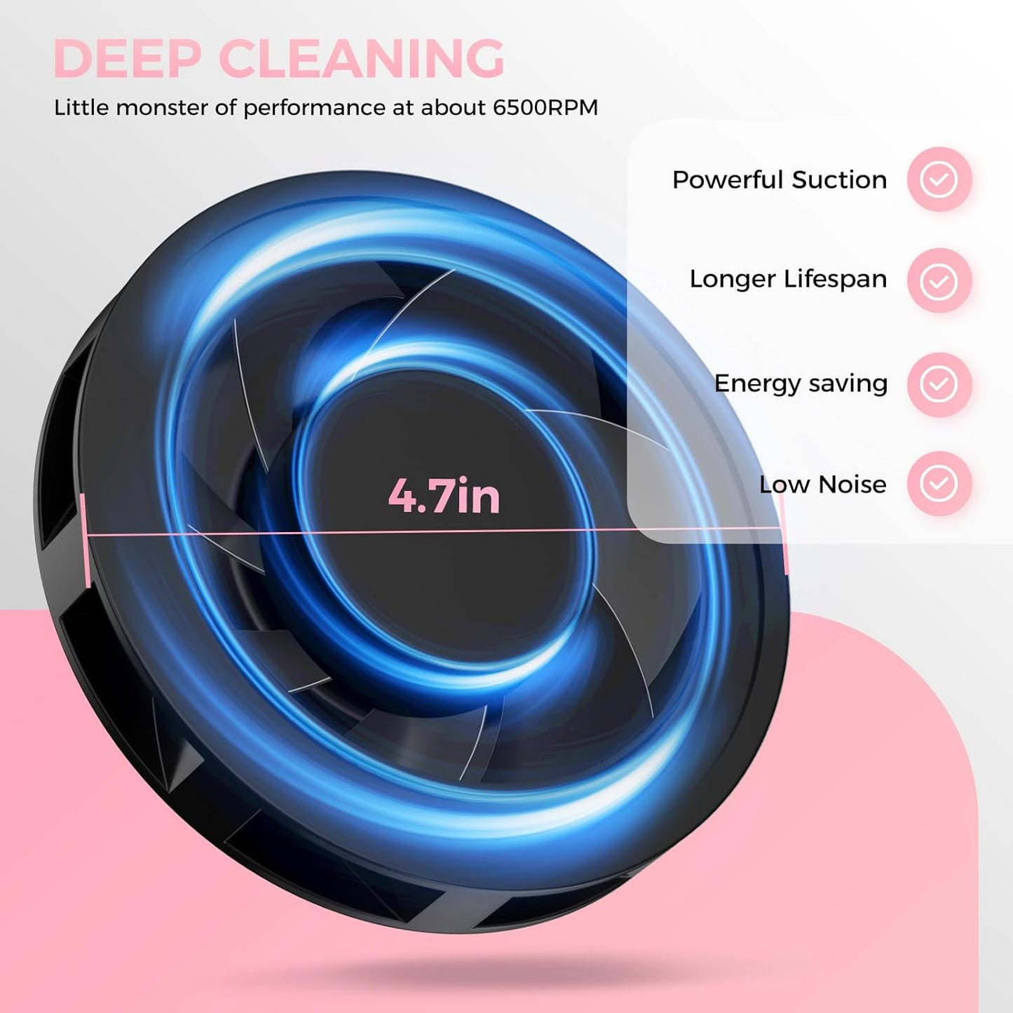 Professional Nail Dust Collector, 1600PA Portable Vacuum Fan Dust Collector with Disposable Filter Paper (30 Pcs) for Nail Polishing & Manicure Pedicure, Low Noise, Nail Salon & Home - Pink