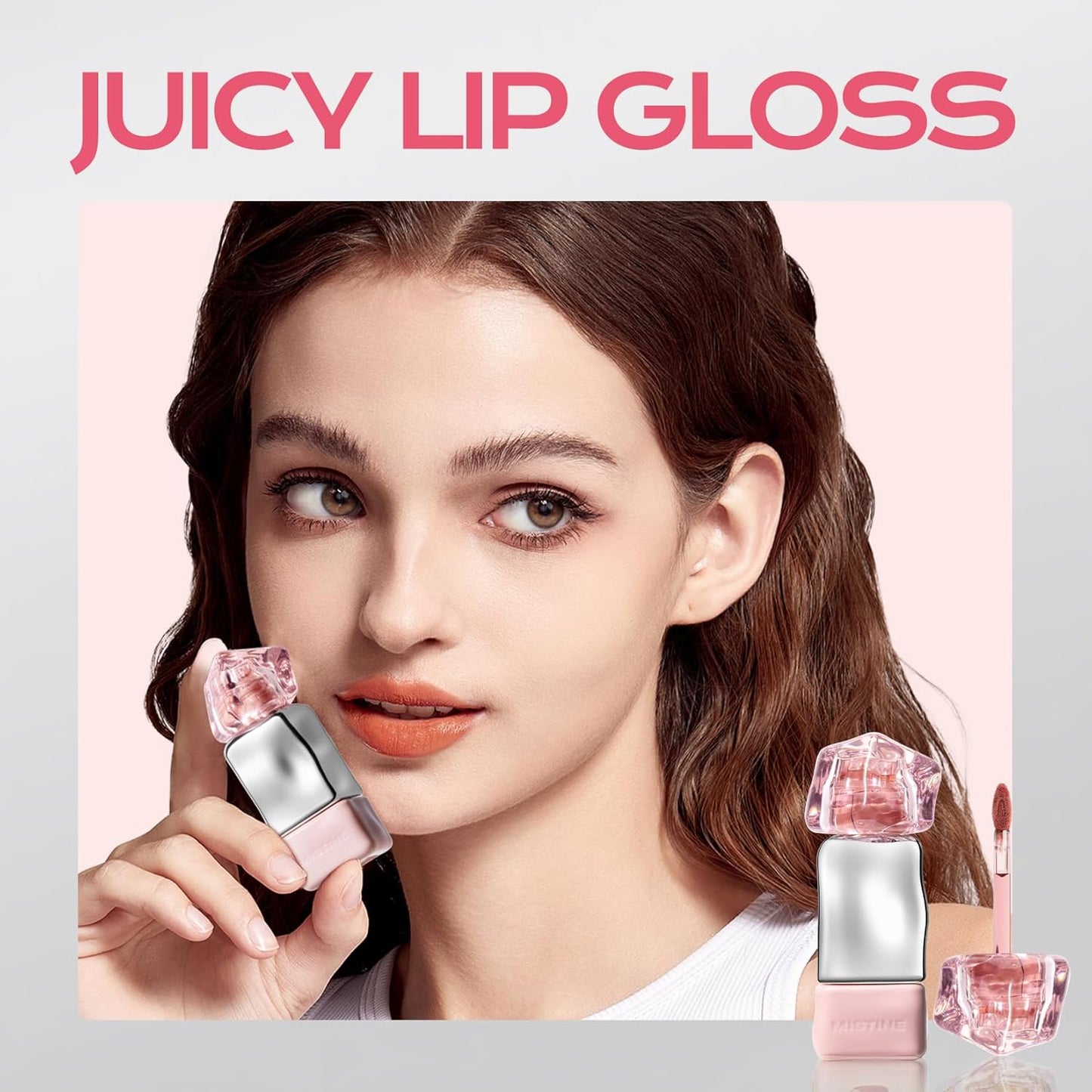 Mistine Lip Gloss Lip Oil Lip Plumber Non-sticky Tinted Lip Gloss for Women Infused with 1% Peptide Finish Lip Tint Hydrating Lip Stain Lightweight Feeling J01 Until Sunset Limited Edition 0.1 fl oz