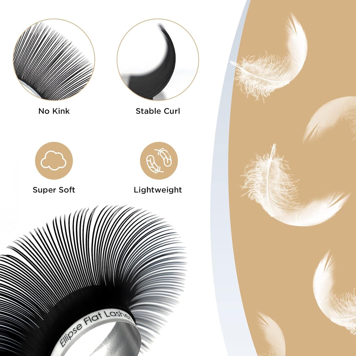 Lashview Eyelash Extensions Individual Lashes 0.20mm D Curl Mix Tray Ellipse Flat False Extremely Mink Lashes Soft Application-friendly Lashes