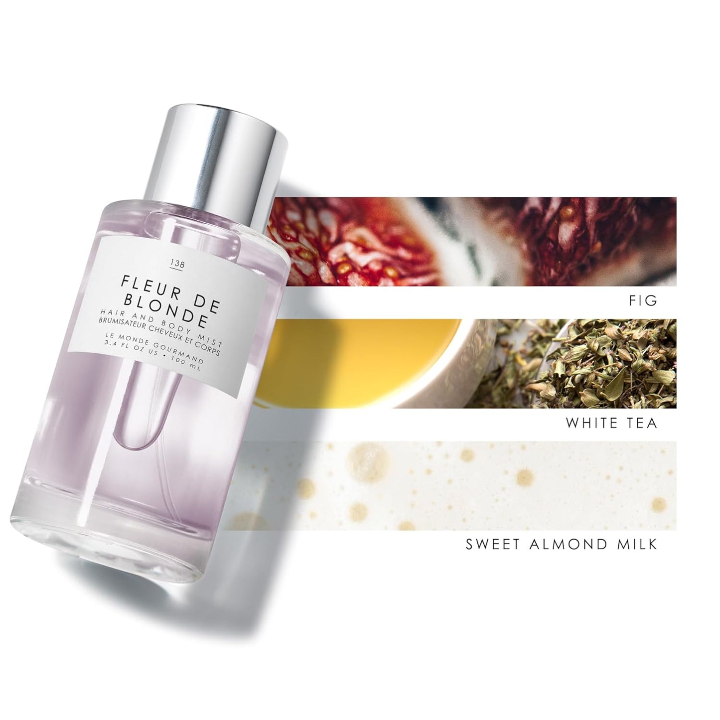 Le Monde Gourmand Figue du Forêt Hair & Body Perfume Mist - 3.4oz (100ml) - Fig, White Tea and Sweet Almond Milk Fragrance Notes