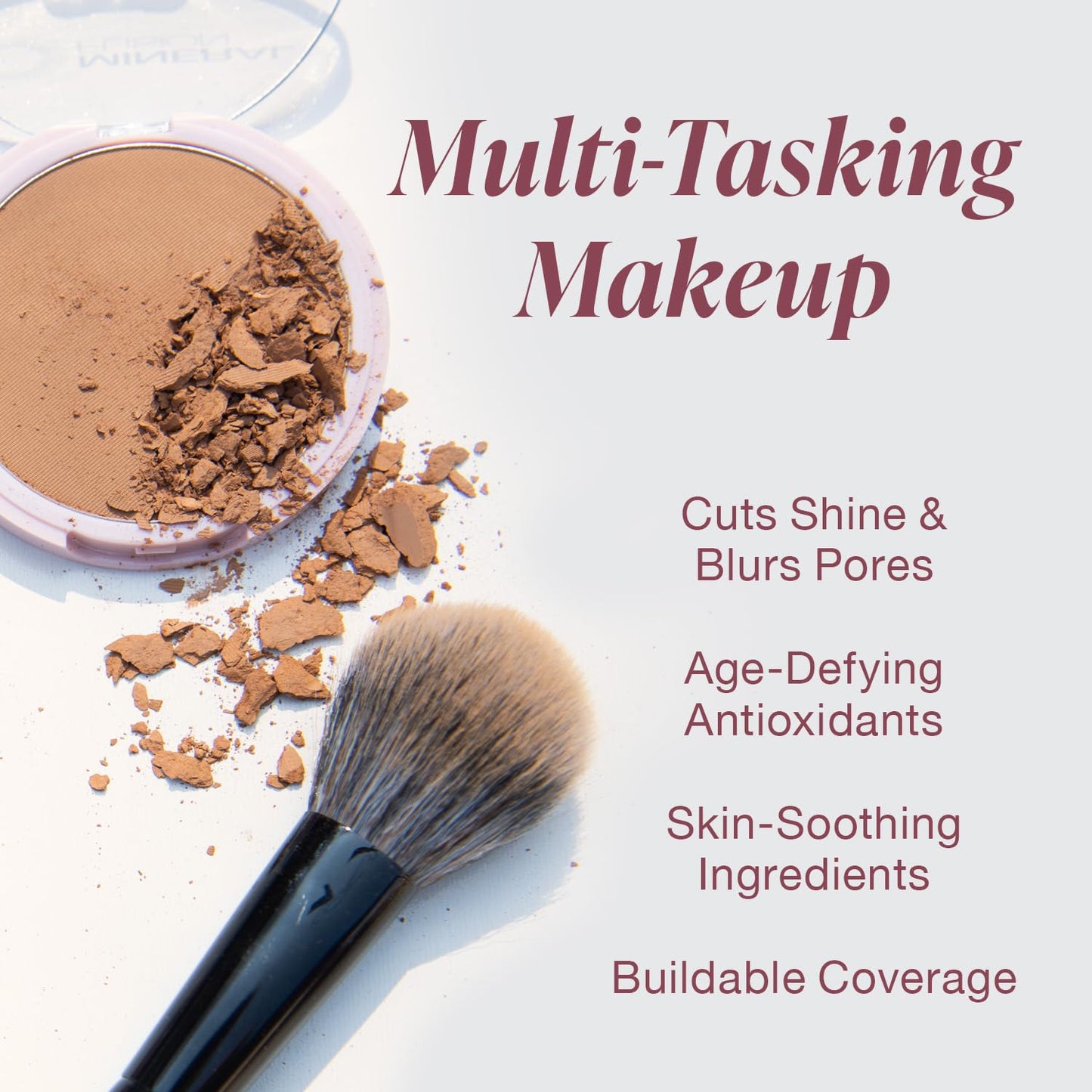 Mineral Fusion Pressed Powder Foundation, Deep 1 - Med/Tan Skin w/Golden Undertones, Age Defying Foundation Makeup with Matte Finish, Talc Free Face Powder, Hypoallergenic, Cruelty-Free, 0.32 Oz