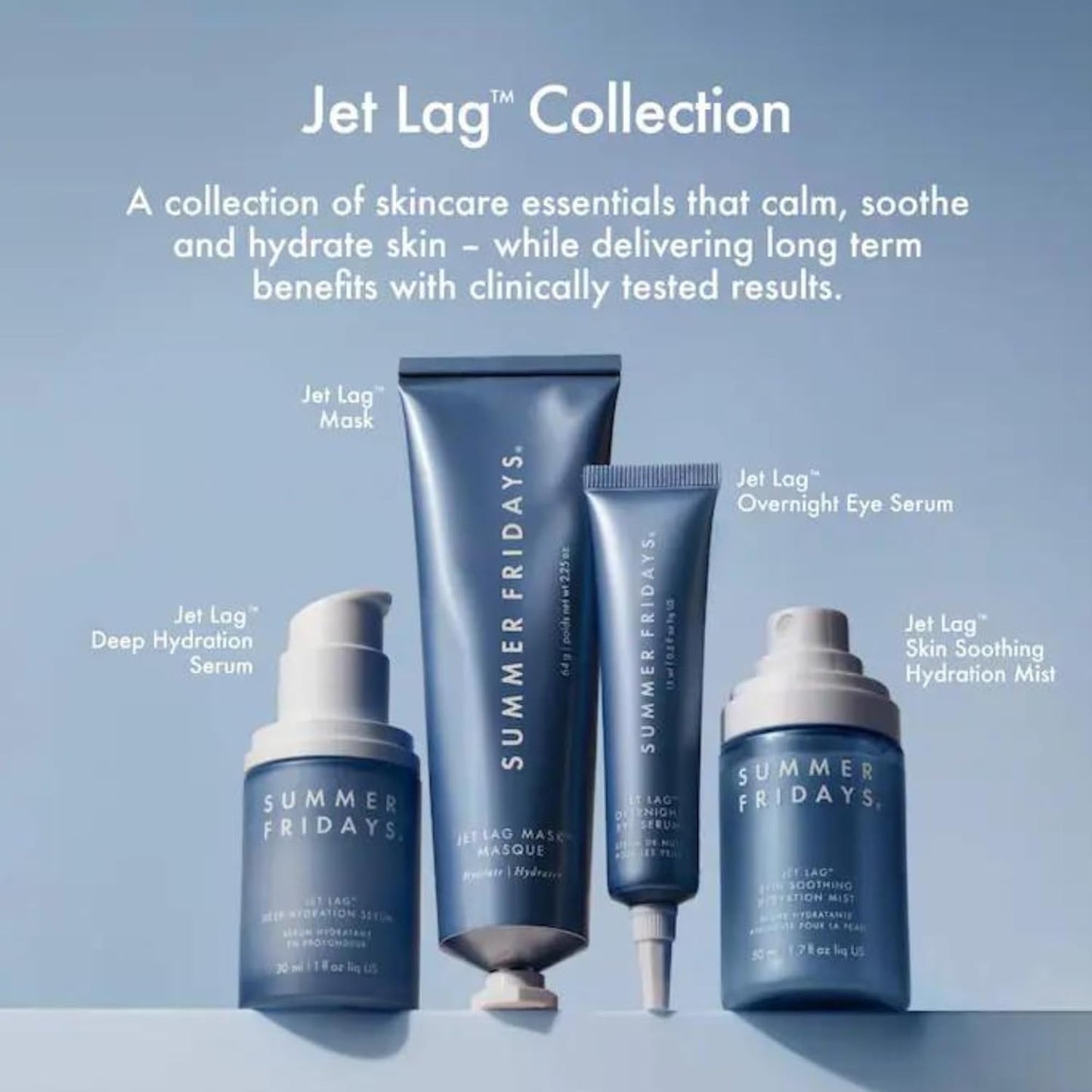Summer Fridays Jet Lag Mask Mini - Hydrating Face Moisturizer + Mask - Enriched with Hyaluronic Acid, Niacinamide, Glycerin + Antioxidants Helps Nourish Skin for a Renewed + Radiant Complexion (1 Oz)