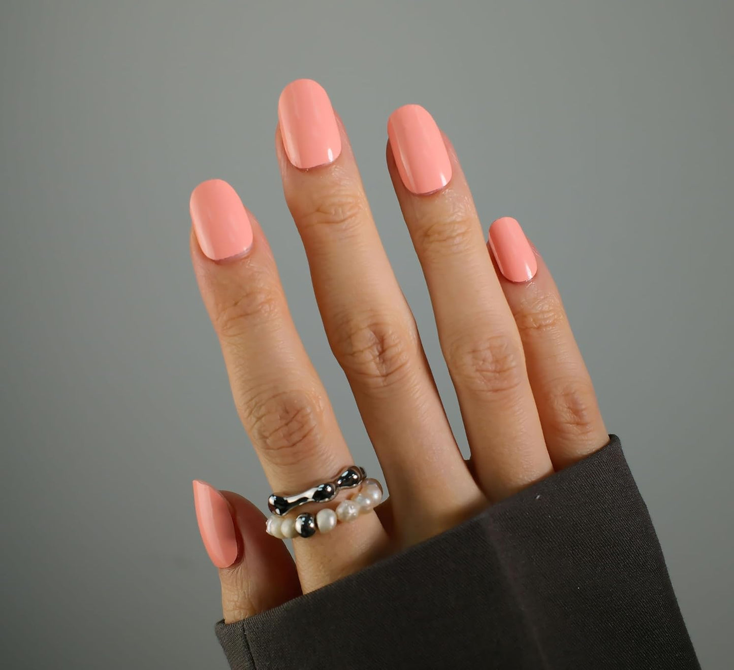 Nail Polish Strips, 32PCS Salon Quality Wraps, Long Lasting Gel Nail Stickers for Women Easy Apply& Remove (Rose Pink)