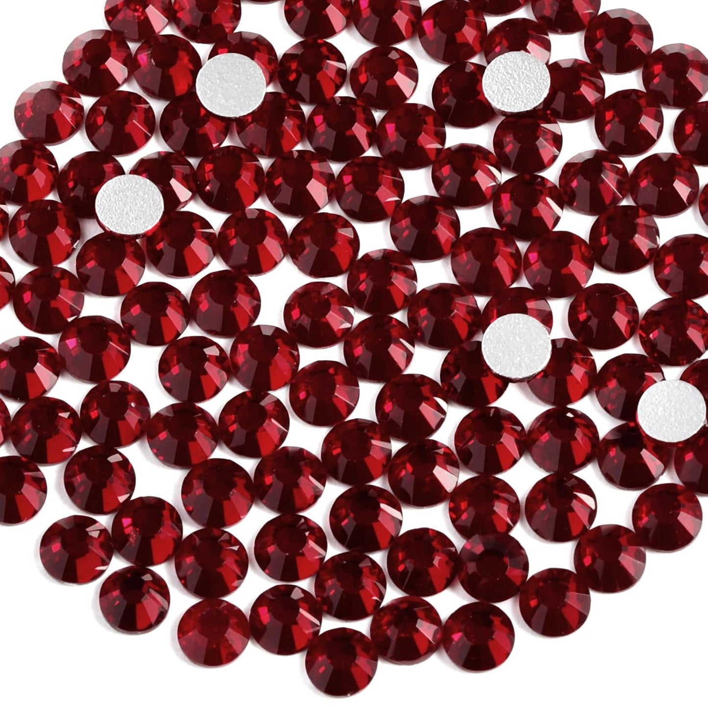 beadsland Flat Back Crystal Rhinestones Round Gems, Dark Siam (2.7-2.8mm) SS10/1440pcs