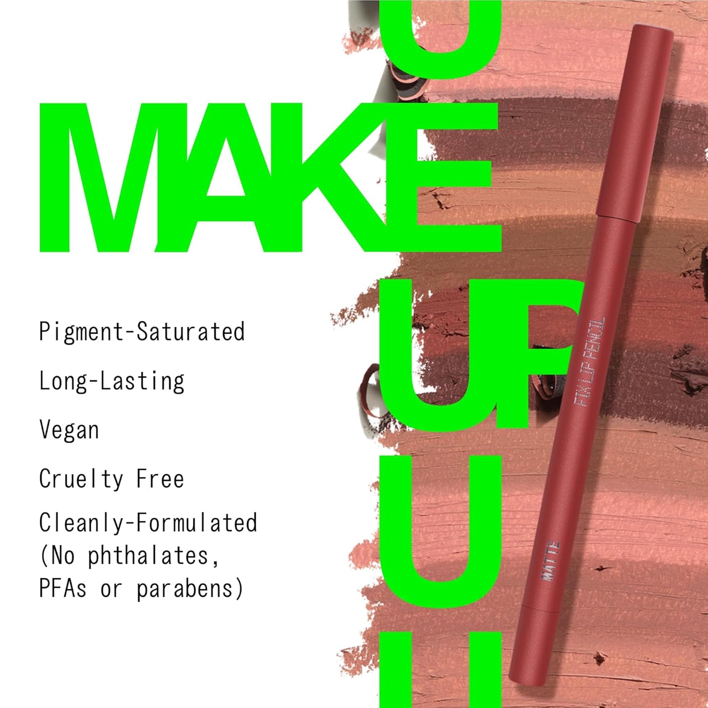 about-face Matte Fix Lip Pencil 4Ever Flame – Long-Wear, Creamy Matte Lip Liner with Hyaluronic Acid & Vitamins C & E – Vegan, Cruelty-Free, Clean Beauty – 0.042 oz (Cherry Red)