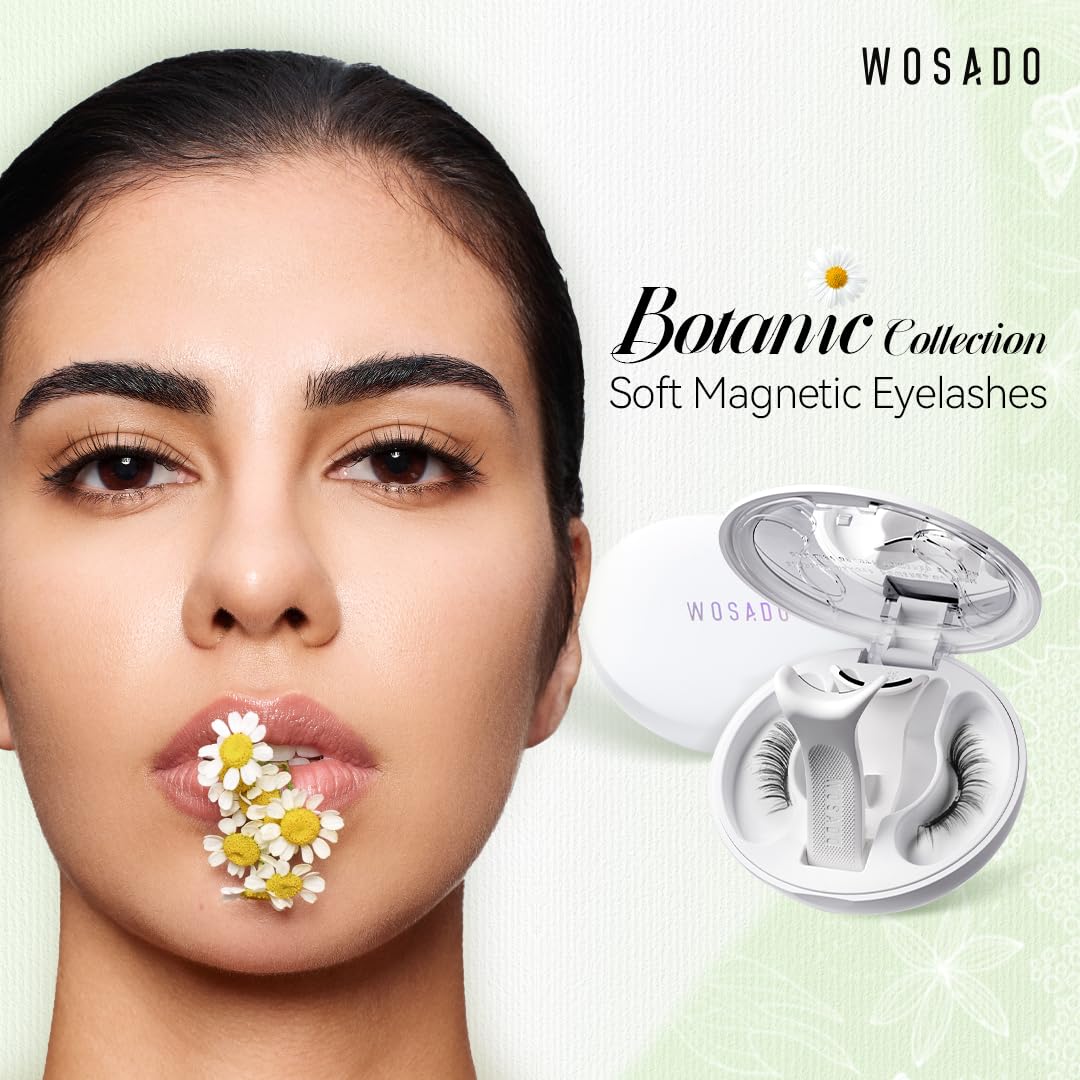 Soft Magnetic Eyelashes Kit with Applicator, [Daisy] 22mm Reusable Glue-free Wispy Magnetic Lashes, Cruelty-free False Lashes, Waterproof, Lightweight, Suit for Heavy Makeup