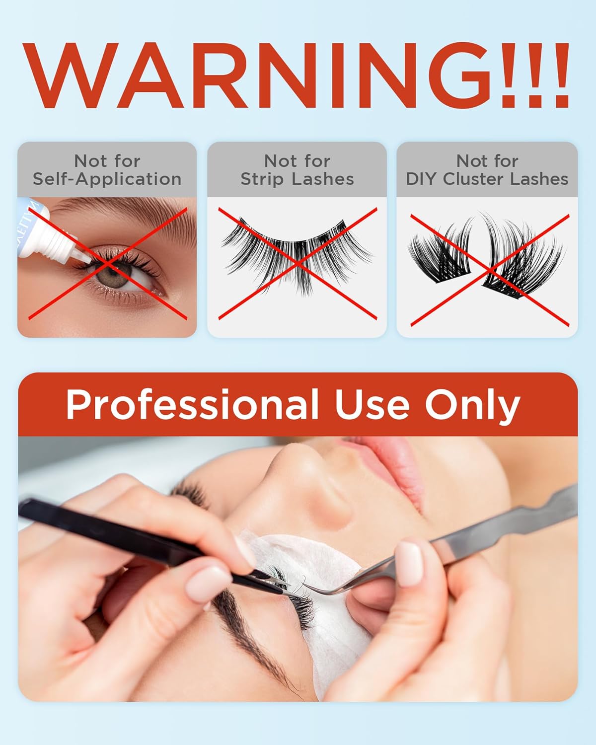 BEYELIAN Sensitive Eyelash Extension Glue, 1 Sec Dry Lash Extension Glue No Irritation Waterproof Long Lasting Strong Hold Adhesive Professional Use Only 0.17fl.oz/5ml (B02)