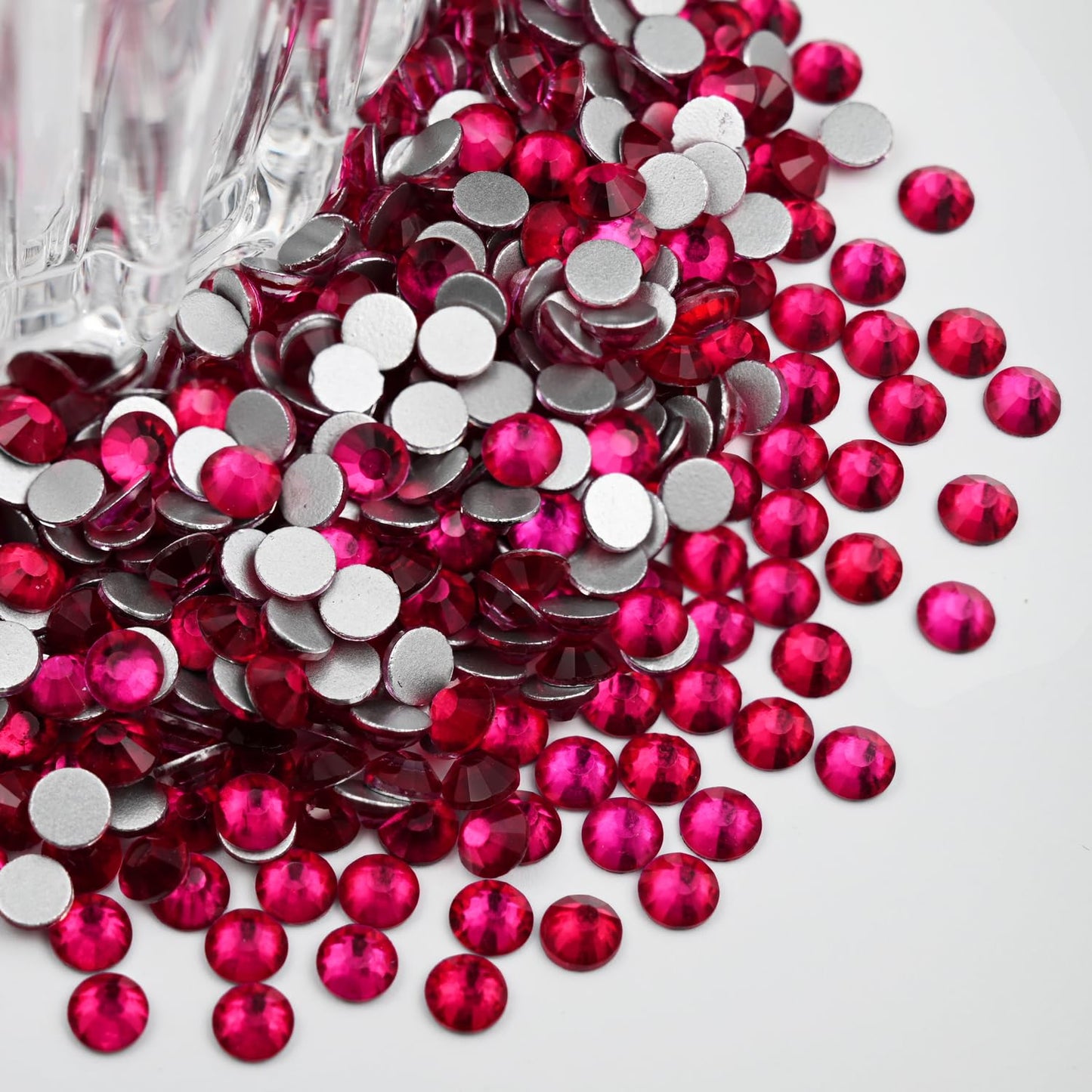 Flatback Glass Rhinestones,Bedazzler Gems 1440pcs Non Hotfix Crystal Rhinestones for Nail Charms Crafts Clothes Tumblers,Dk. Hot Pink,SS20