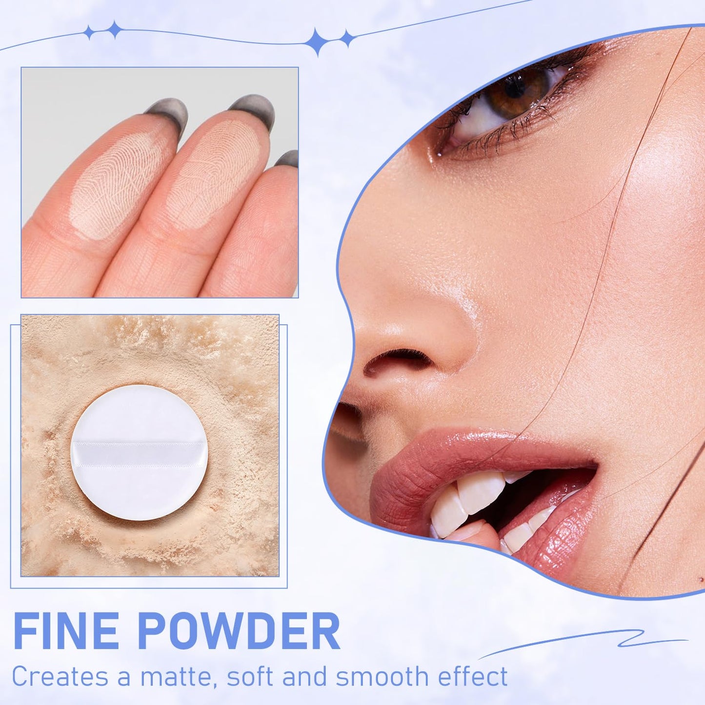 Maycheer Face Powder -Lasting Waterproof Face Powder-Maycheer Setting Powder Oil Absorbing Compact for Face, Lasting Waterproof Pressed Powder Compact (03# DARK COMPLEXION)
