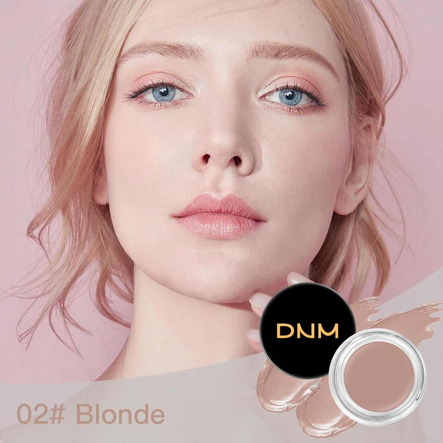 2Pcs Brow Pomade Set with Dual-ended Eyebrow Brush, High pigment Water proof Natural finish Eyebrow Makeup Set with Eyebrow Brush for Women and Girls（02#）