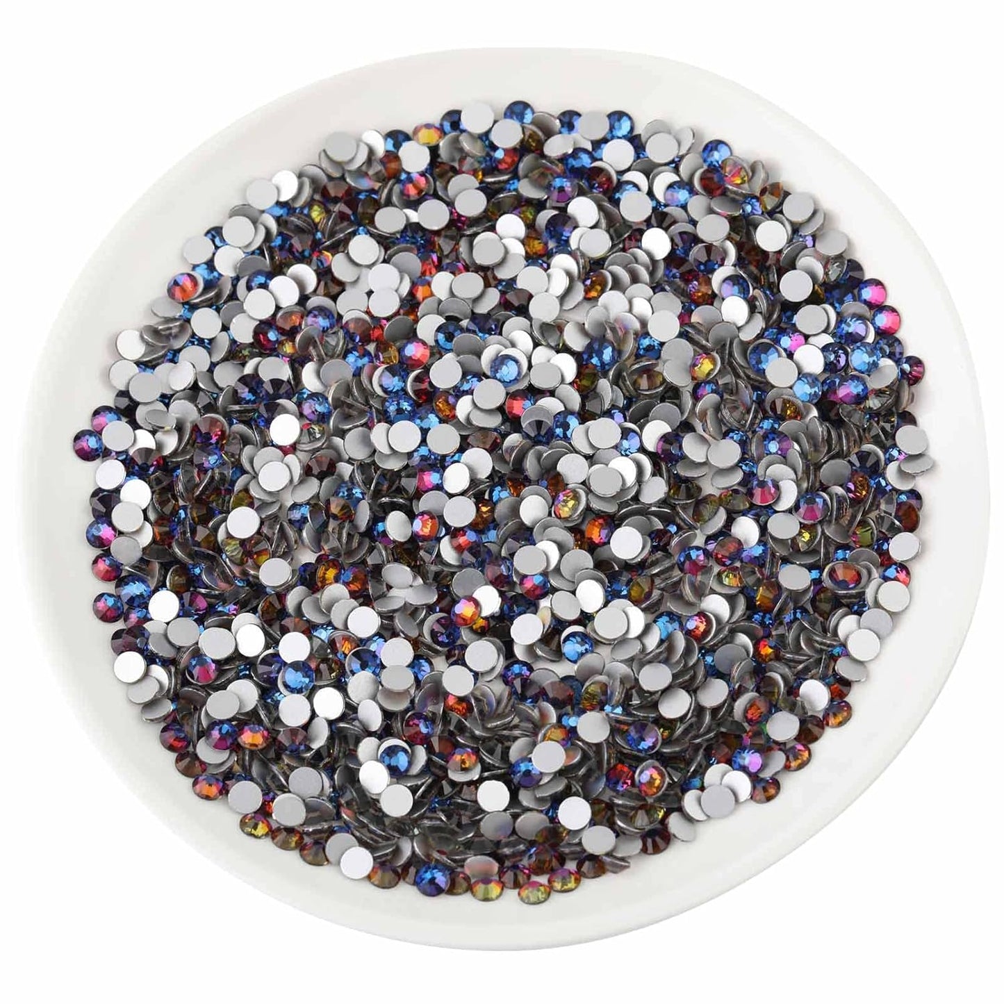 beadsland Flat Back Crystal Rhinestones Round Gems, Blue Volcano (3.8-4.0mm) SS16/1440pcs