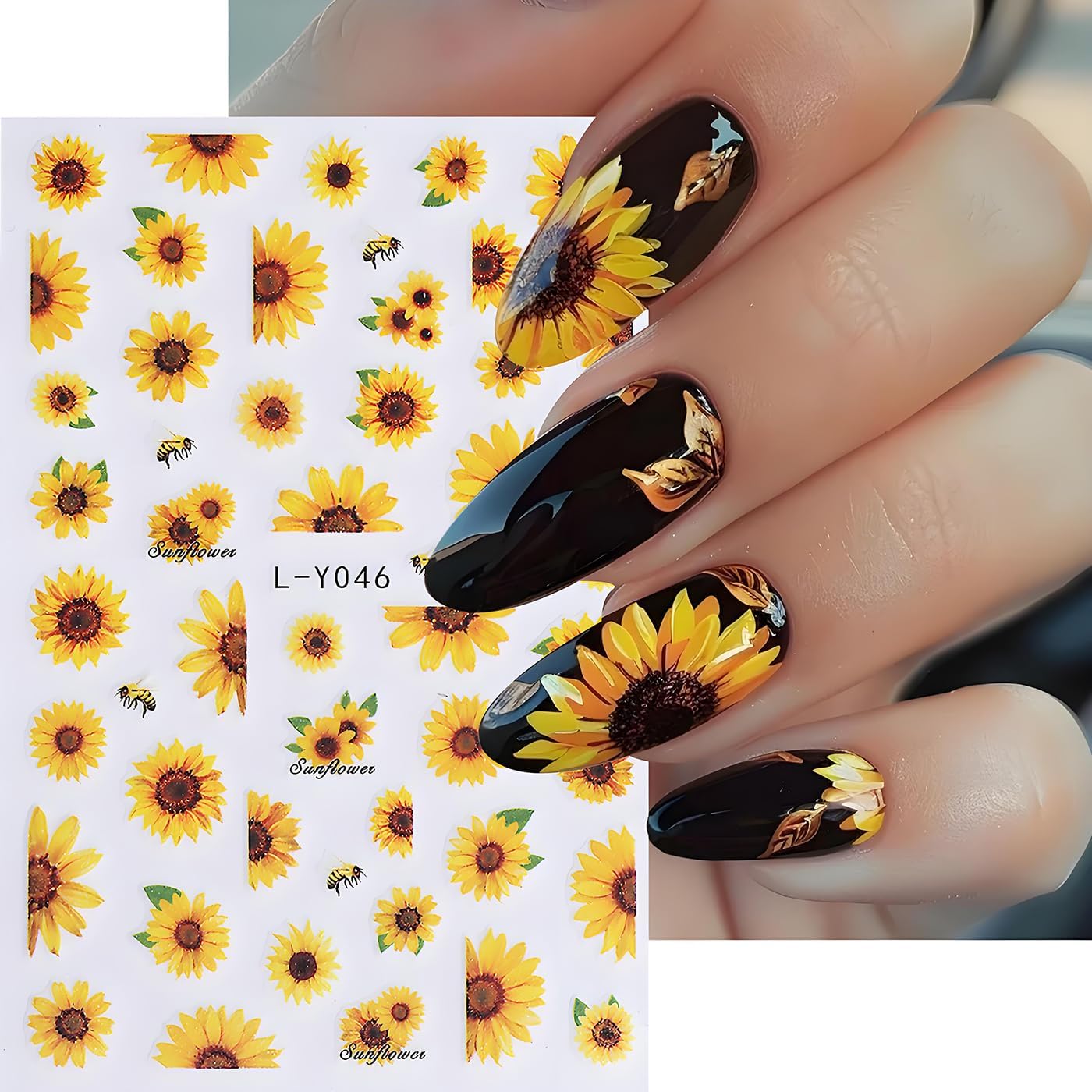 Flower Nail Art Stickers, Luminous Nail Art Decals 3D Self-Adhesive Flowers Fairy Butterfly Floral Leaf Nail Design 6PCS Luminous Nail Art Supplies for Women Nail Decoration