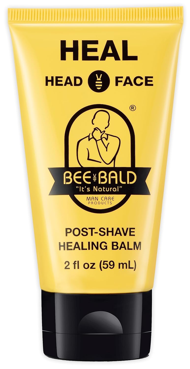 Bee Bald HEAL Aftershave for Men Healing Balm, Immediately Calms & Soothes Damaged Skin, Treats Bumps, Redness, Razor Burn & Other Shaving Irritations (2 Fl Oz)