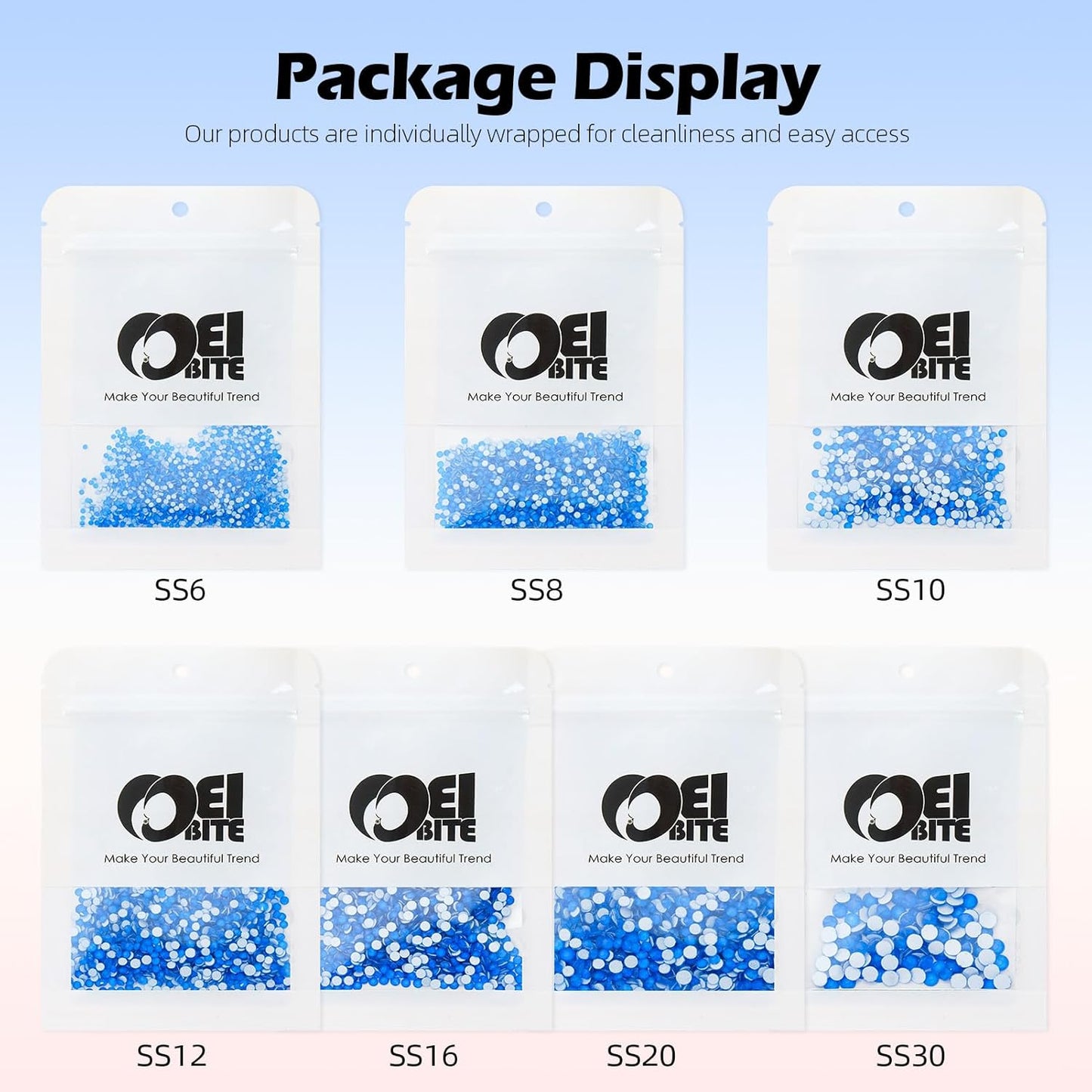 Neon Blue Flatback Rhinestones, Glass Rhinestones for Nail Art and Craft, Glue Fix, Loose Crystal Gemstones(Neon Blue, SS16, 1440pcs, 3.8-4.0mm)