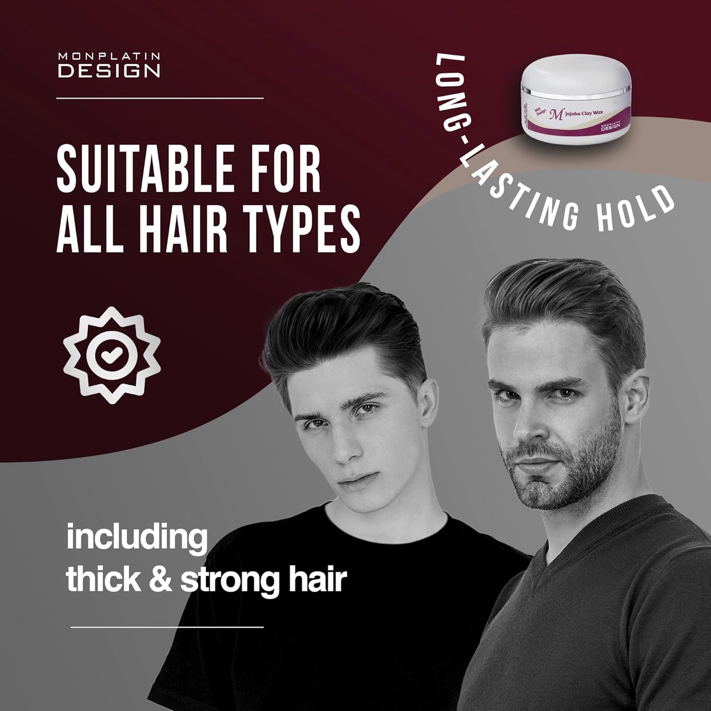 Mon Platin Jojoba Hair Wax - Men's Matte Styling Grooming Product for Hair with Firm Hold, Moisturizing Extract - Flake-Free, 150 ml