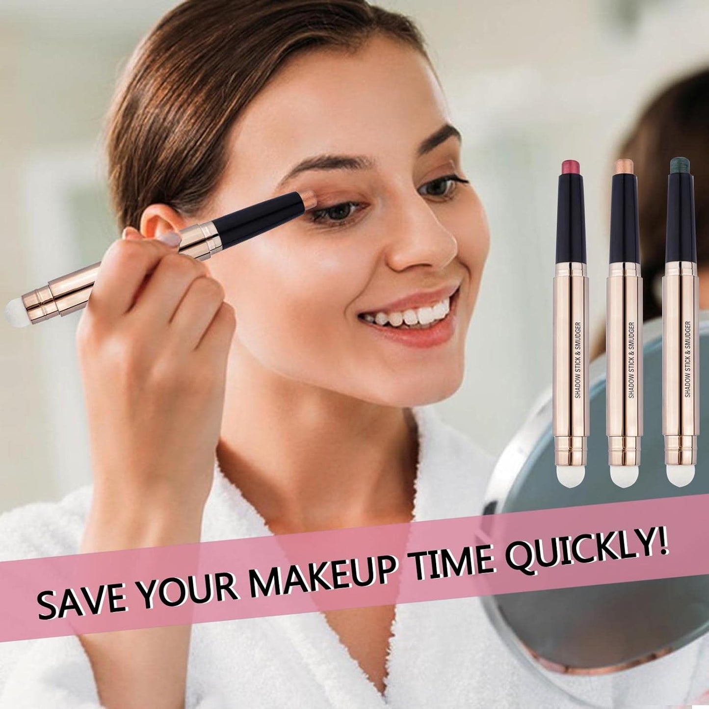 Purple Eyeshadow Stick, Cream Smooth Shimmer Eyeshadow Pencil Makeup, Hypoallergenic Waterproof Long Lasting Eye Shadow Highlighter Stick Create Multi-Dimension Eyes Look(Violets Shimmer #08)