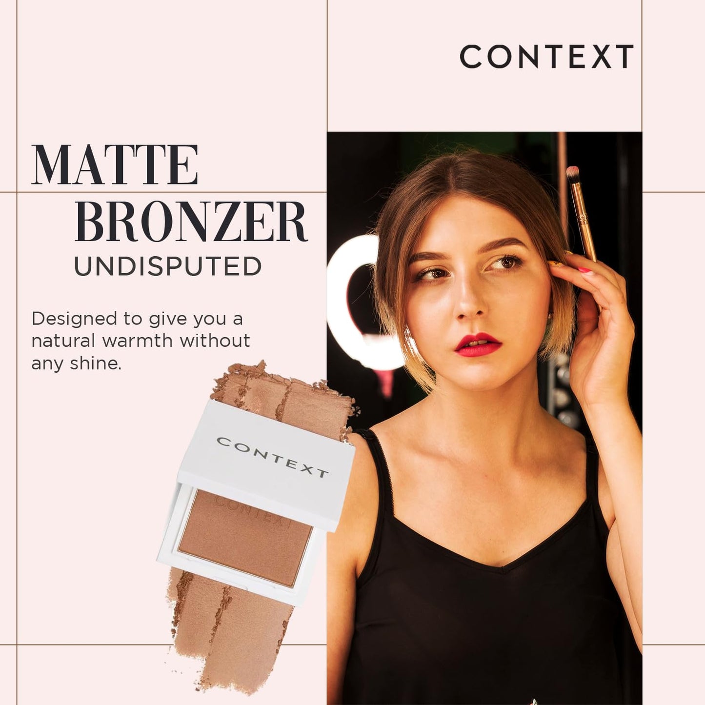 Context Skin Matte Bronzer Powder | Vegan & Cruelty-Free Powder Bronzer for Face | Sun-Kissed Makeup Finish | Long-Lasting, Buildable Coverage Skin Tones | Undisputed