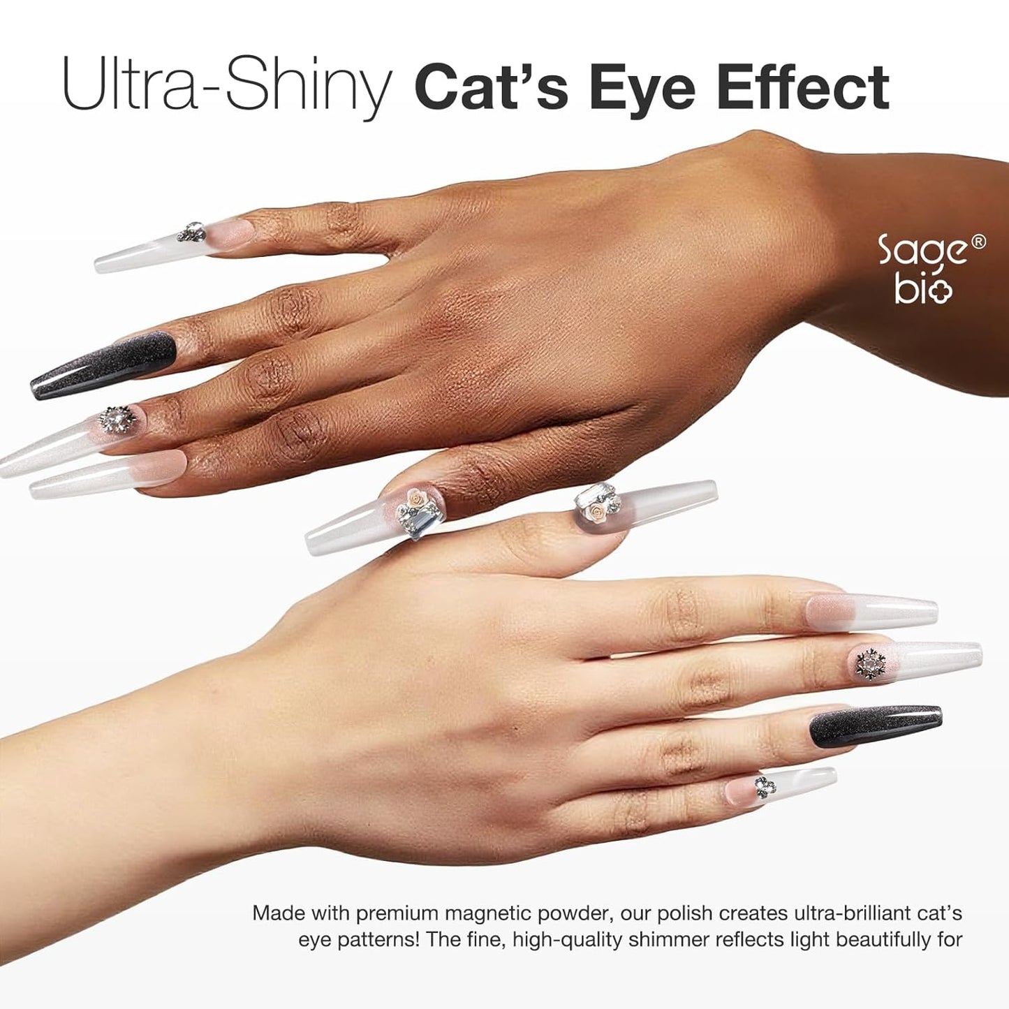 15ml Cat Eye Gel Nail Polish with Magnet Shimmer Glass Bead Effect 09