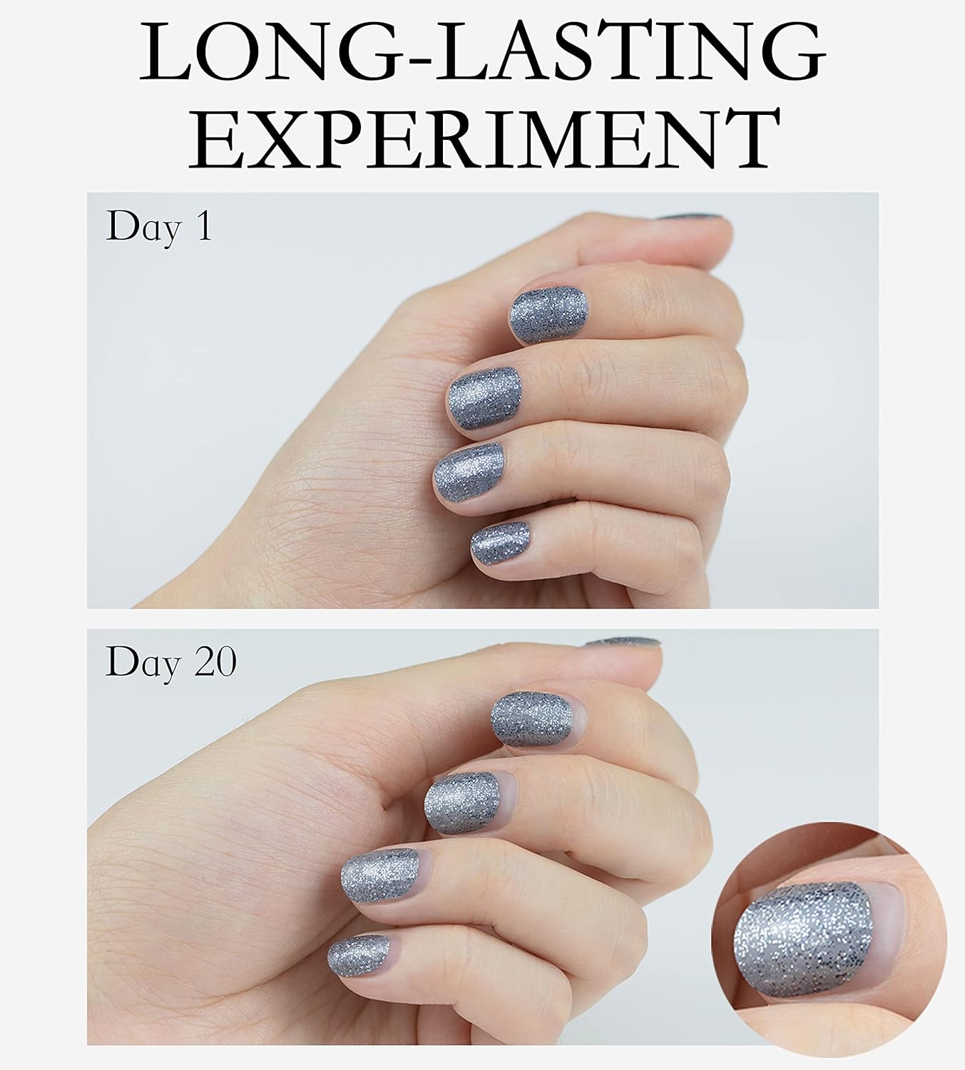 Nail Polish Strips Long Lasting, 20Pcs Wraps, Easy Apply& Remove Salon Quality Gel Nail Stickers (Pinkish Ribbon)