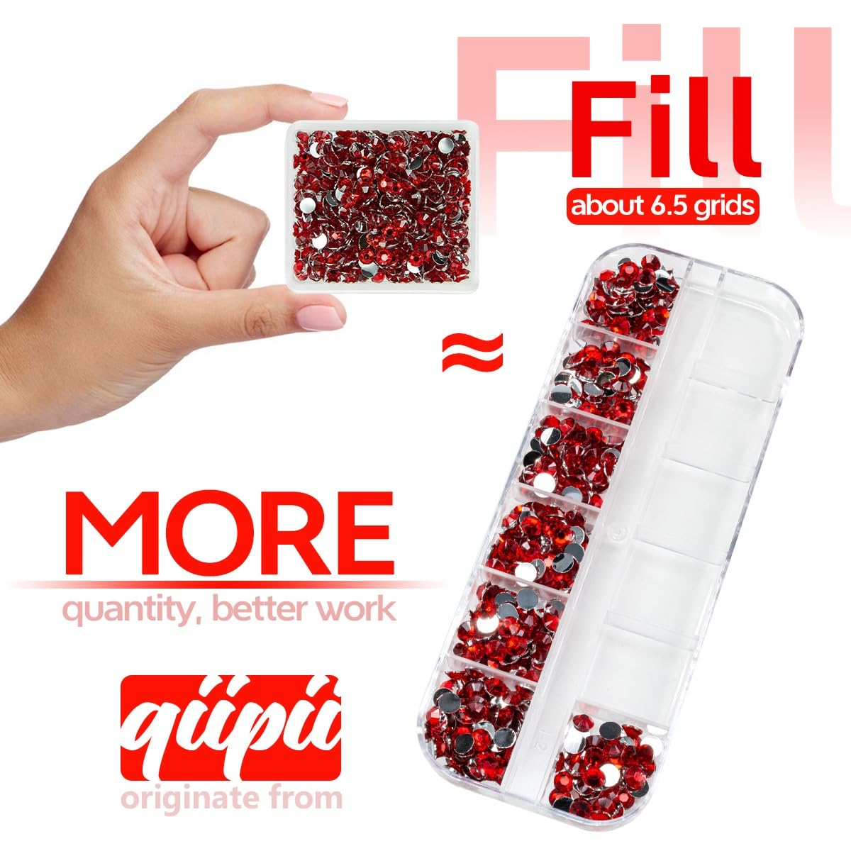 Siam Red Crystal Resin Rhinestones for Crafting 3mm 4mm 5mm Flatback Stones Non-Hotfix Ruby Red Diamonds Crystals Gems Charms for Nails Face Eyes Makeup Body Tumblers Bottles DIY Crafts Clothes