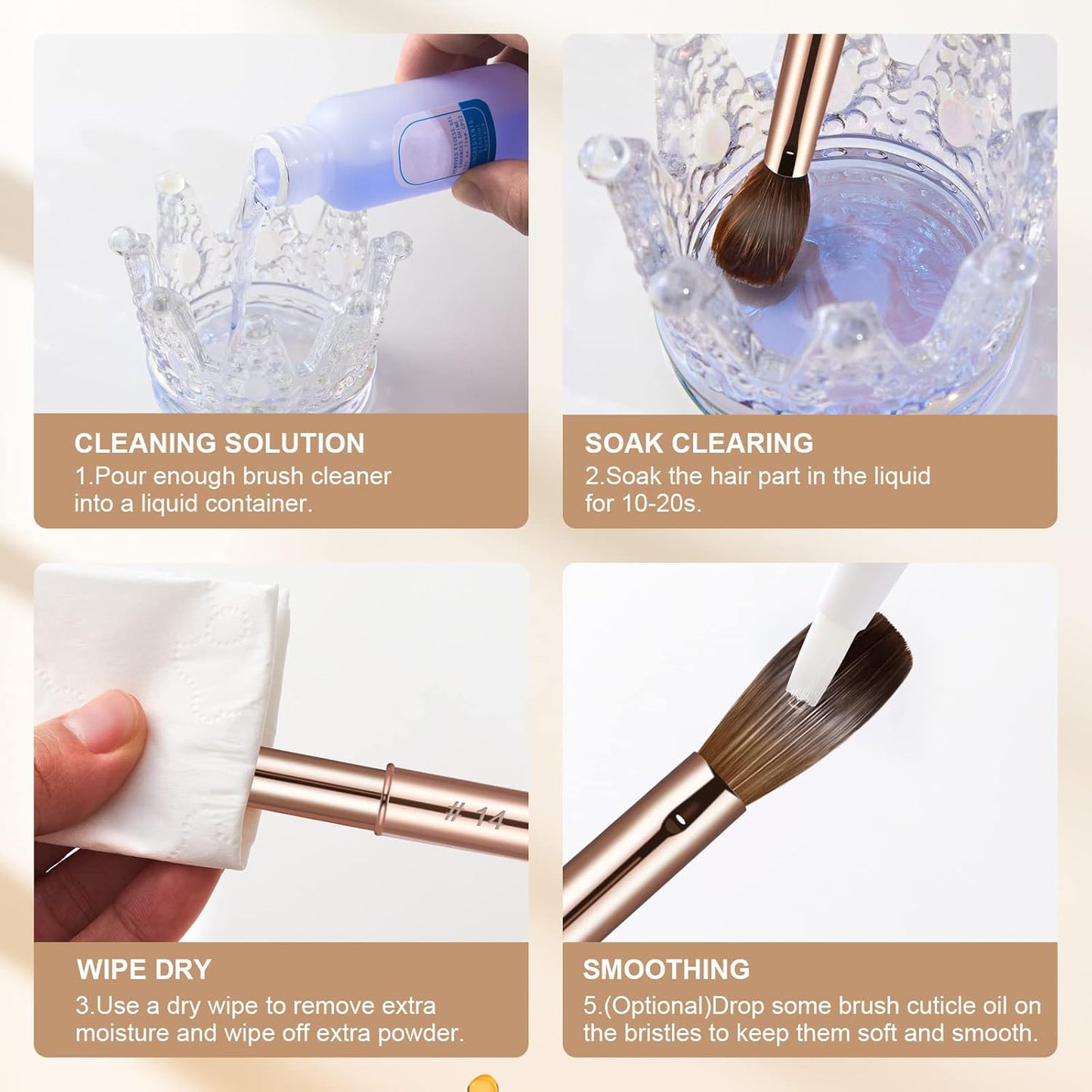 Acrylic Nail Brush Size #2,KEMEISI 100% Pure Kolinsky Nail Art Brushes Sturdy Handle Oval Shaped Acrylic Powder Nail Design Tools for Professional Manicure DIY Home Salon (Gold)