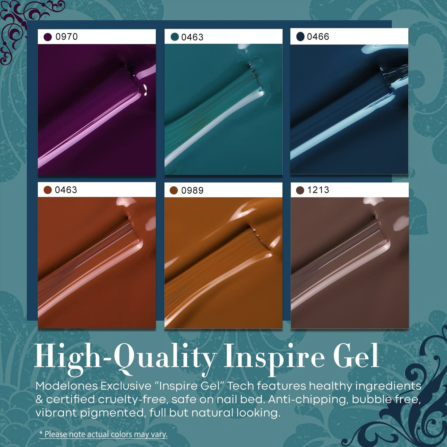 modelones Gel Nail Polish Set 6 Dark Colors, Morandi Shades Wine Purple Prussian Blue Brown Gel Polish High Pigmented Nail Art Kit Soak Off Manicure at Home DIY Women Girl Gift