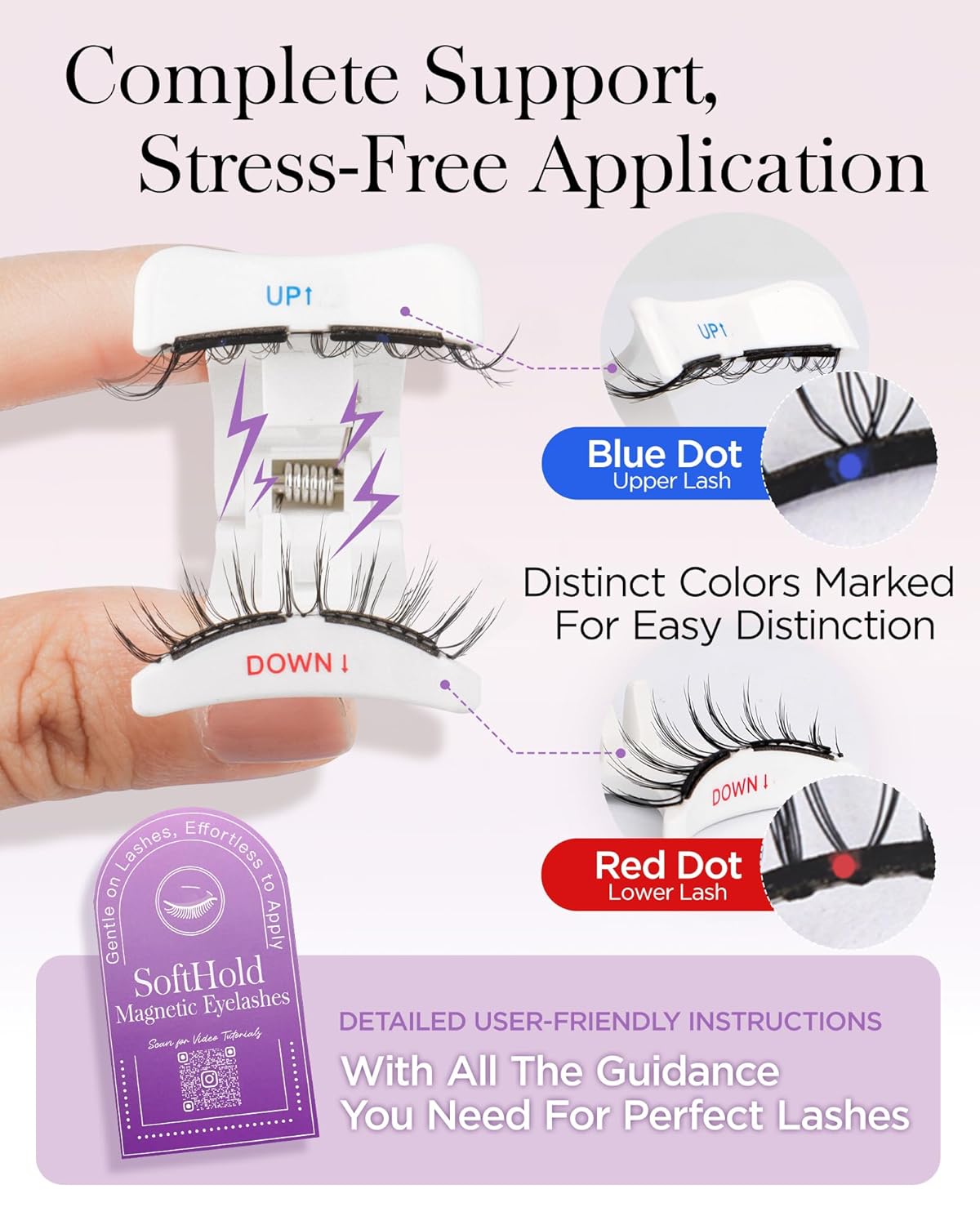 BEYELIAN Magnetic Eyelashes with Applicator Kit, Reusable Natural Look False Lashes, No Glue Needed Soft Magnetic Lashes for Eye Magnetic-101 (Lightweight & Comfortable)