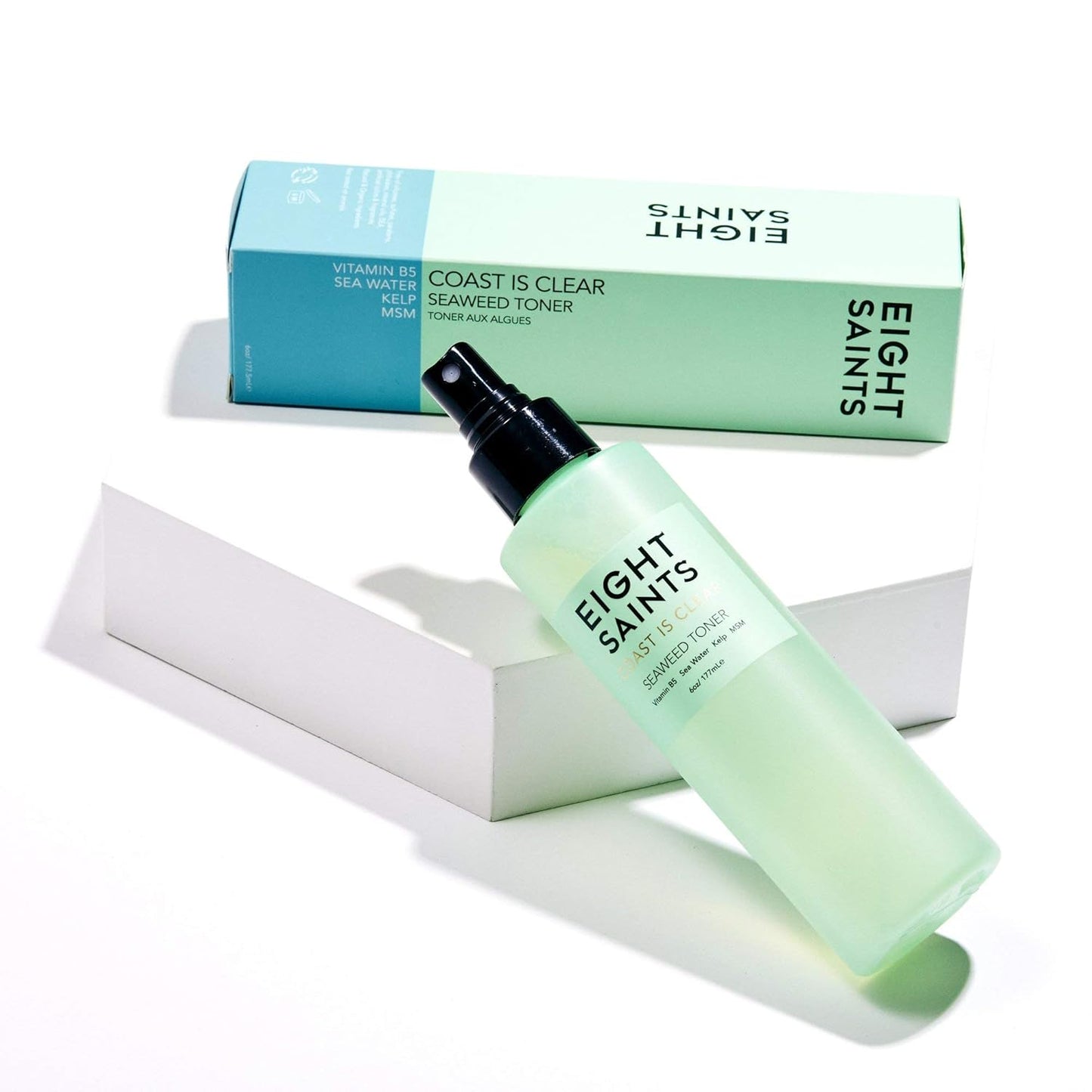 Eight Saints Coast is Clear Seaweed Anti Aging Face Toner, Natural and Organic Alcohol Free Witch Hazel Toner for Face, Minimizes Large Pores and Redness, 6 Ounces