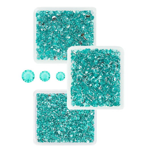 Aquamarine Resin Rhinestones for Crafting Lake Blue Flatback Stones 3mm 4mm 5mm Non-Hotfix Water Blue Diamonds Crystals Gems Charms for Nails Face Eyes Makeup Body Tumblers Bottles DIY Crafts