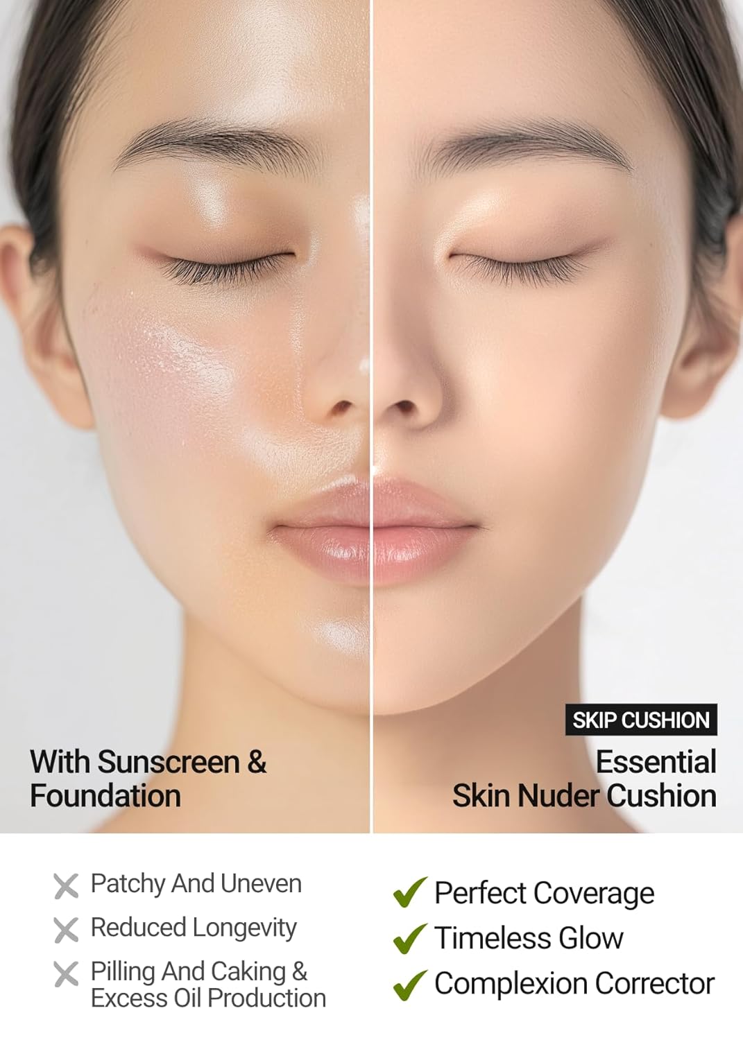 [JUNGSAEMMOOL OFFICIAL] Essential Skin Nuder Cushion (08 Medium Deep) | Refill Included | Natural Finish | SPF50 Broad Spectrum | Makeup Artist Brand