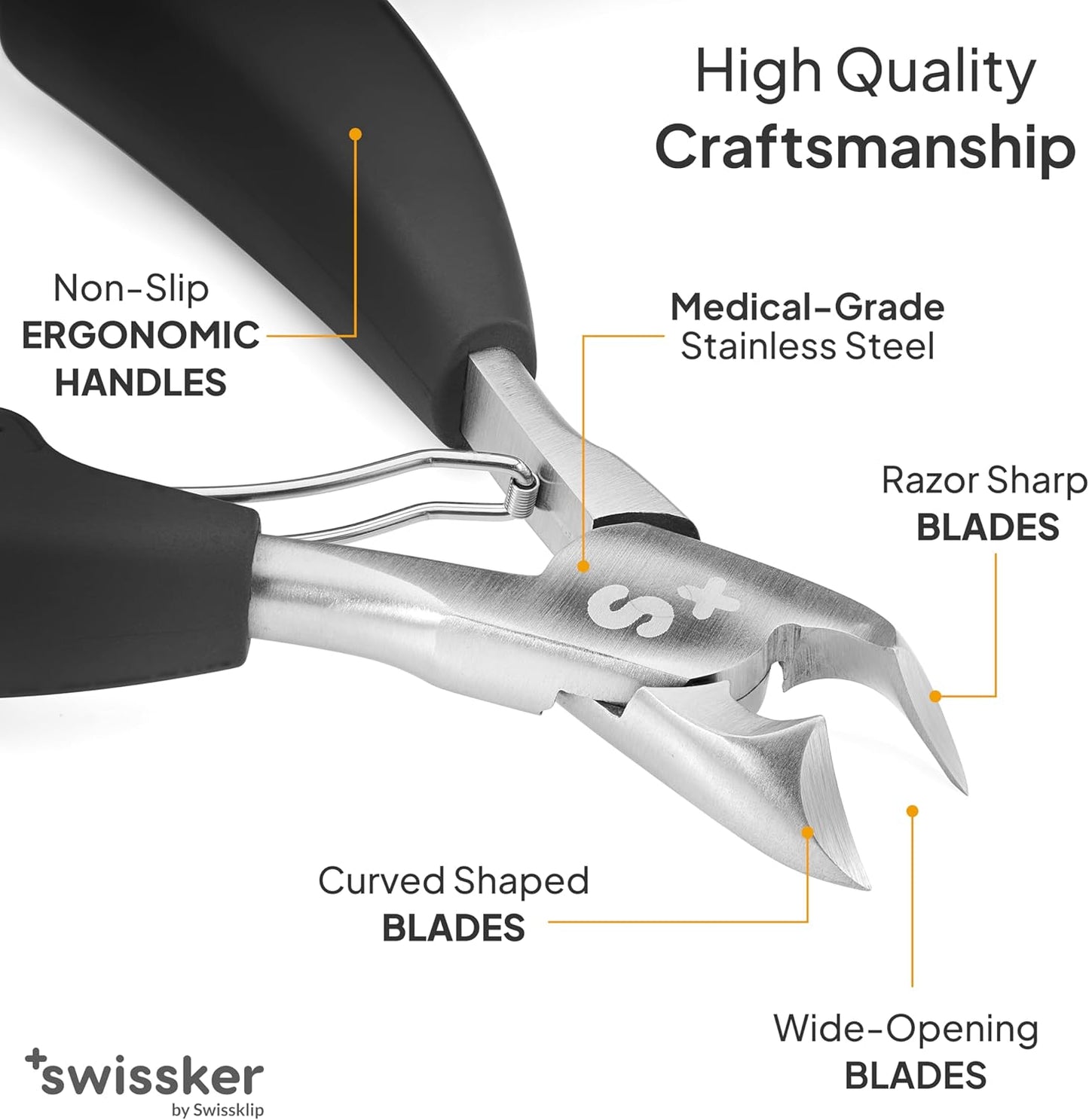 Swissklip Toenail Clippers I Heavy Duty Toe Nail Clippers I Toenail Clippers for Thick Nails I Toenail Scissors I Heavy Duty Nail Clippers for Thick Nails (Pack of 2)