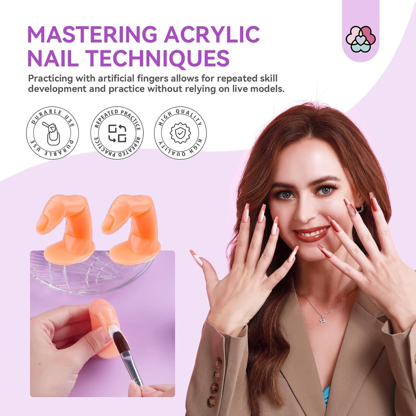 SAVILAND Essentials Acrylic Nail Kit for Beginners: White Pink Clear Acrylic Powder and Liquid Set with Nail Dehydrator Primer Brushes Forms Tips Tools Nails Kit Acrylic Set with Everything Home DIY