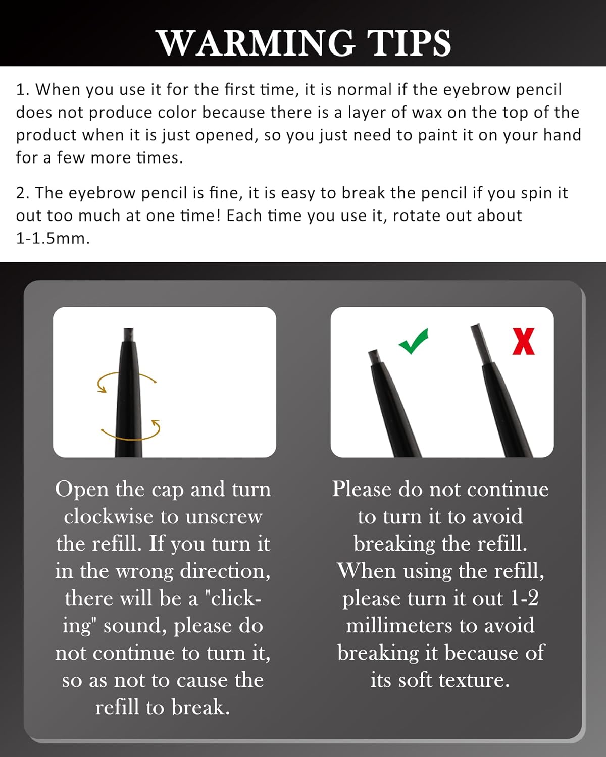 12 Pcs Waterproof Black Eyebrow Pencil Set, Professional Brow Micro Eyebrow Retractable Pencil, Ultra Fine Long Lasting for Eye Brows Women Eye Makeup Shaping & Filling Brow Gel Pen- 01