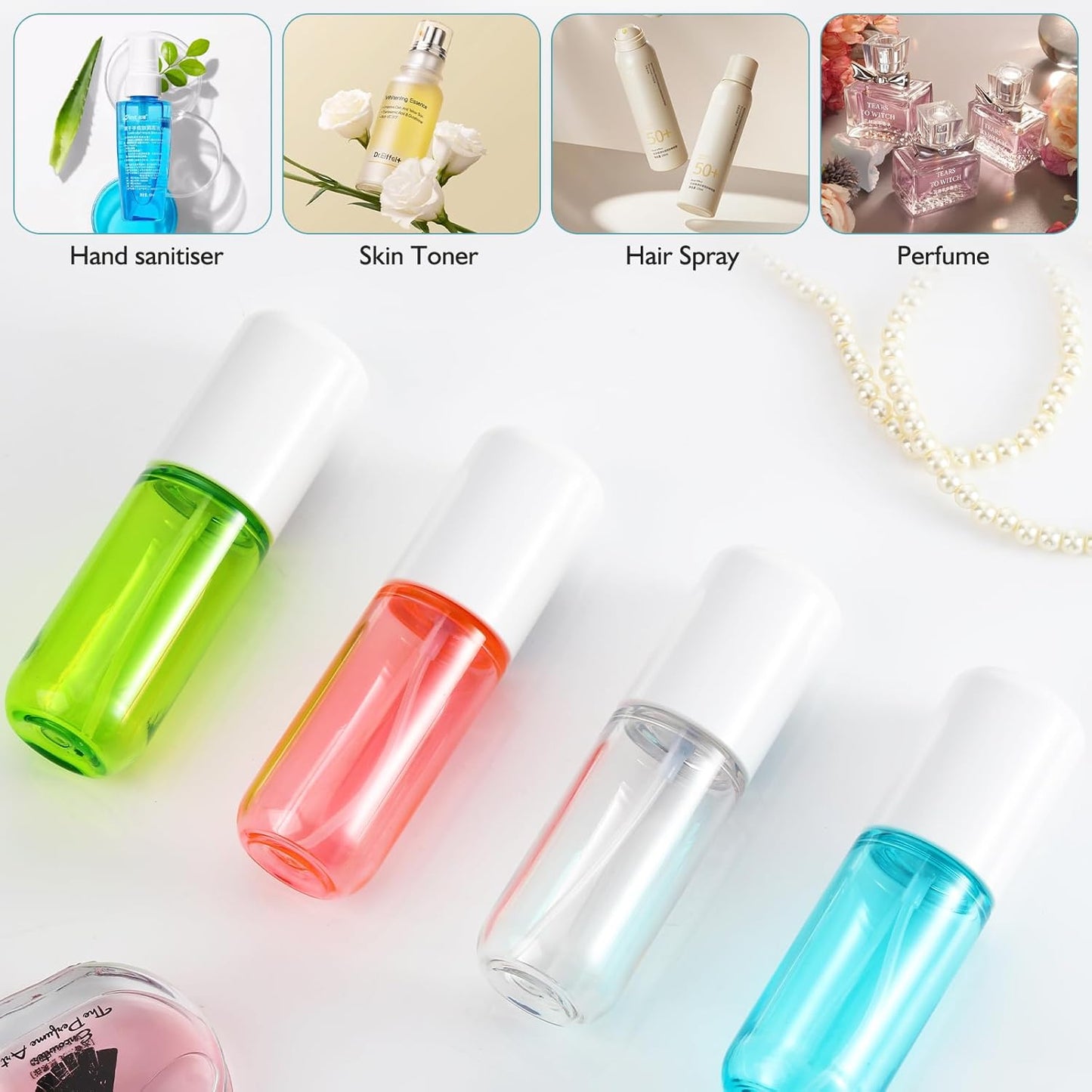 Aeibxiy Small Spray Bottles Travel Size 1.35oz 40ML, Fine Mist Plastic Spray Bottles, Refillable Empty Spray Bottle for Toners, Perfume, Face& Hair Spray