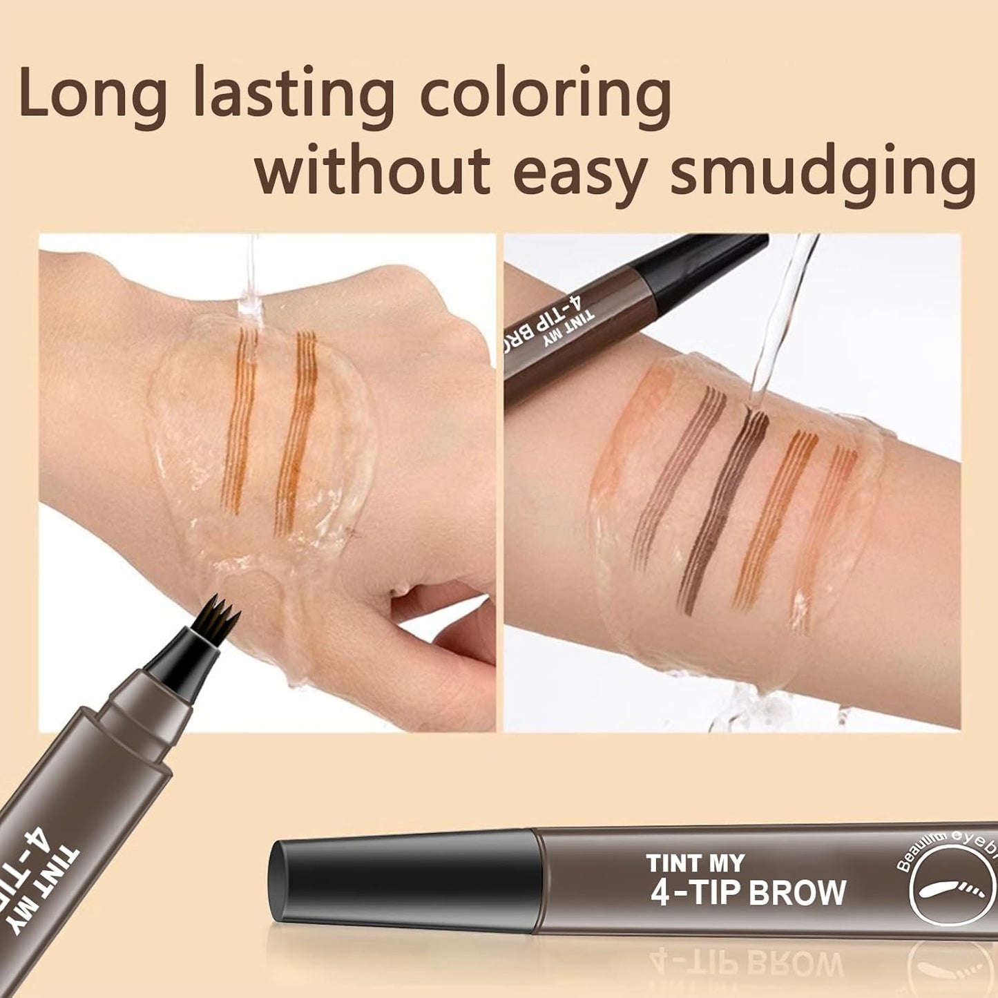 2025 Upgraded Magic Eyebrow Pencil for Women, Long-Lasting Ultra-Fine Tip Waterproof Eye Brow Pencils with 4 Fork, Smudge-Proof Natural Brow Makeup for Women - Black