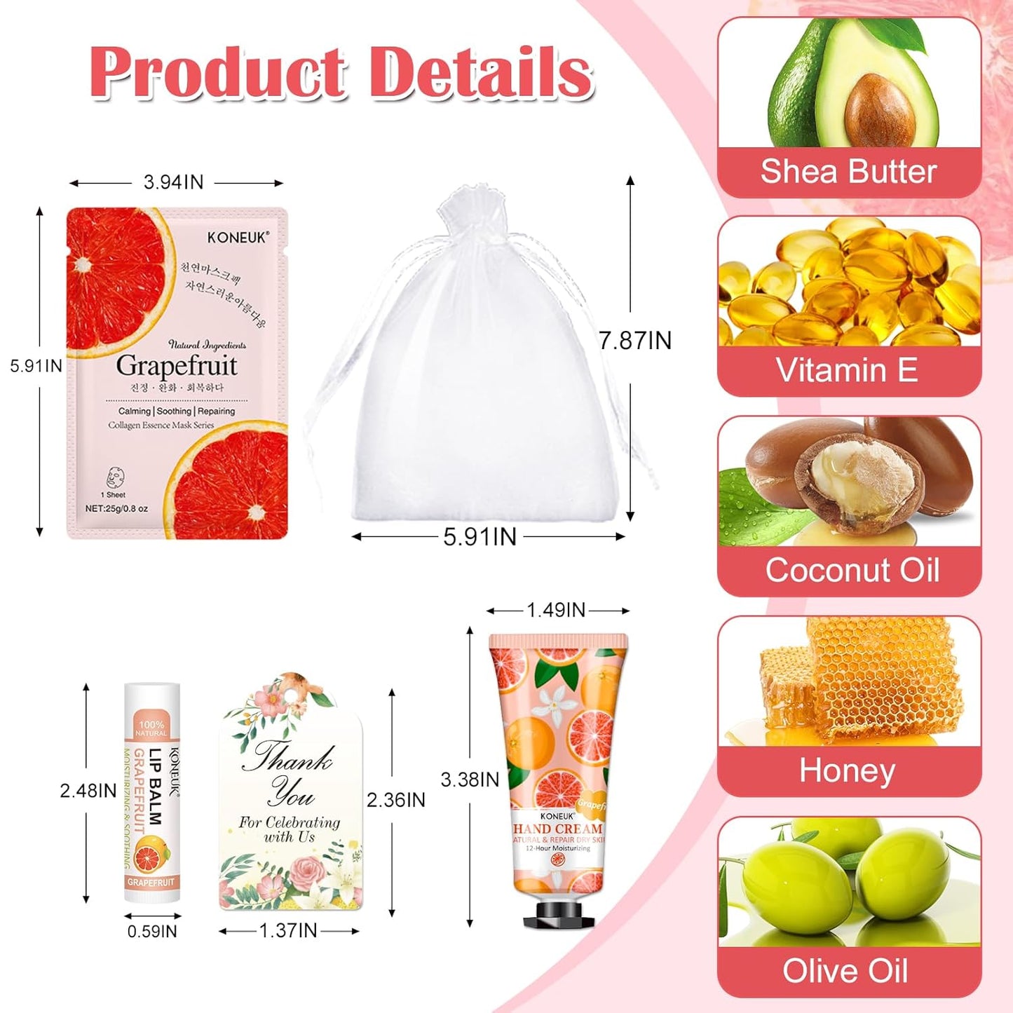 30 Pack Bulk Facial Mask, Bulk Hand Cream and Bulk Lip Balm Sets, Bridesmaid Gifts, Thank You Gifts, Bridal Shower Favors and Baby Shower Party Favors for Guests, Birthday Gifts, Small Gifts for Women