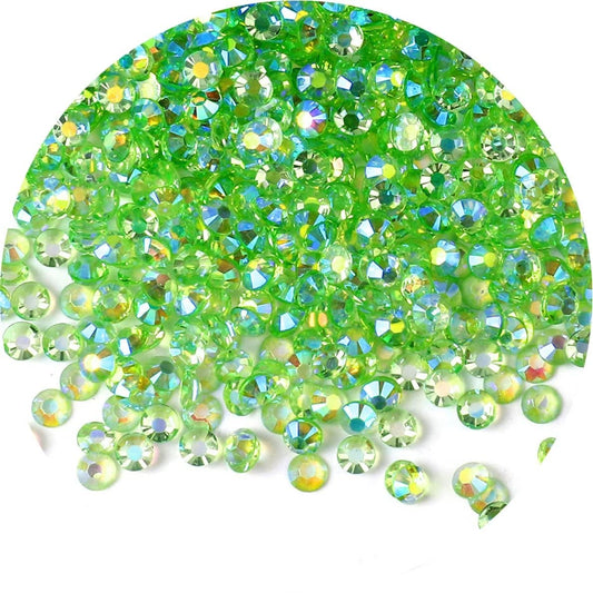 4500 Pcs SS6 2mm AB Flatback Rhinestones for Nails Art Crafts Transparent Glitter Round Gems Crystals DIY Clothes Shoes(Clear Light Green AB)