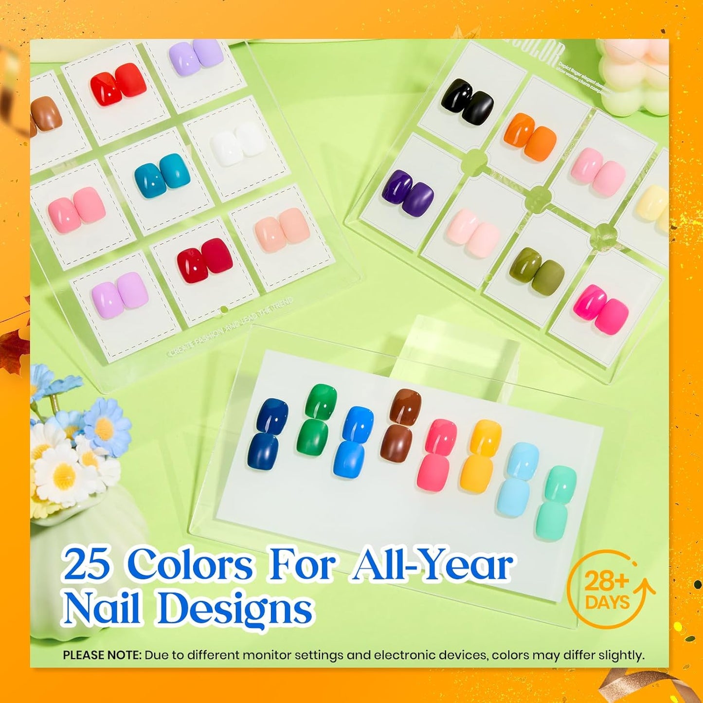 Beetles Gel Nail Polish Kit with U V Light - 25 Colors Gel Polish Set Fall Nail Fest Fragments of Time 45 Pcs Nails Kit with Tools DIY Salon Manicure Set Gifts for Women Girls - One Color One Bottle