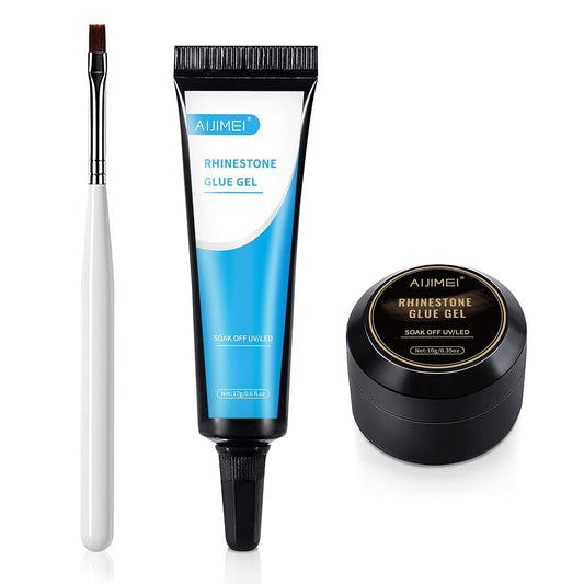 Needle Nail Rhinestone Glue Gel Needle Rhinestones Gel for Nail Charms Jewels Gems Diamonds Glue Gel x for Nails DIY Art Salon