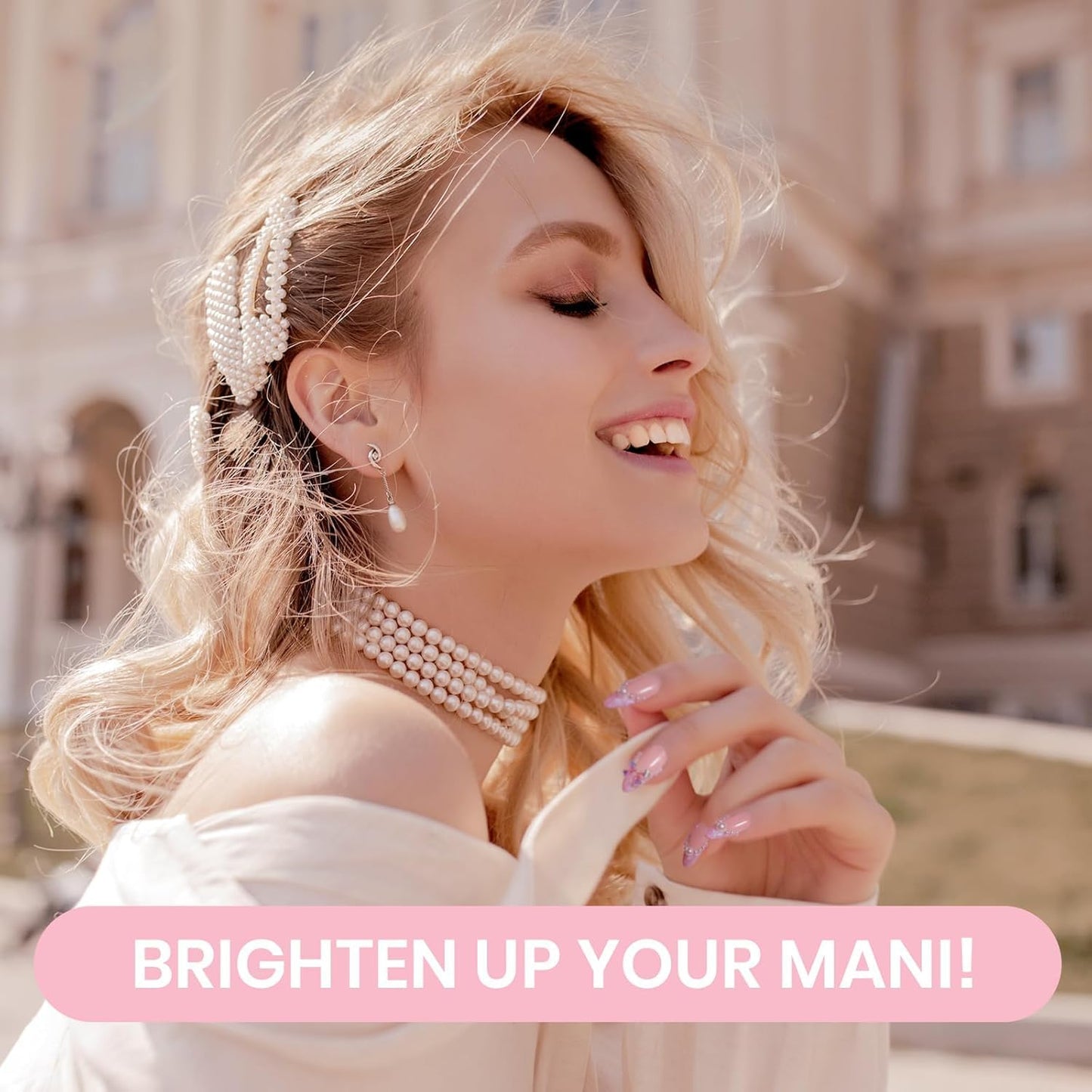 Beetles Pearl Gel Nail Polish, 6 Colors Shimmer Pearl White Pink Purple Mermaid Nail Drawing Gel Polish Soak Off Uv Gel Polish Swirl Shell Thread Effect DIY Manicure Gift for Women