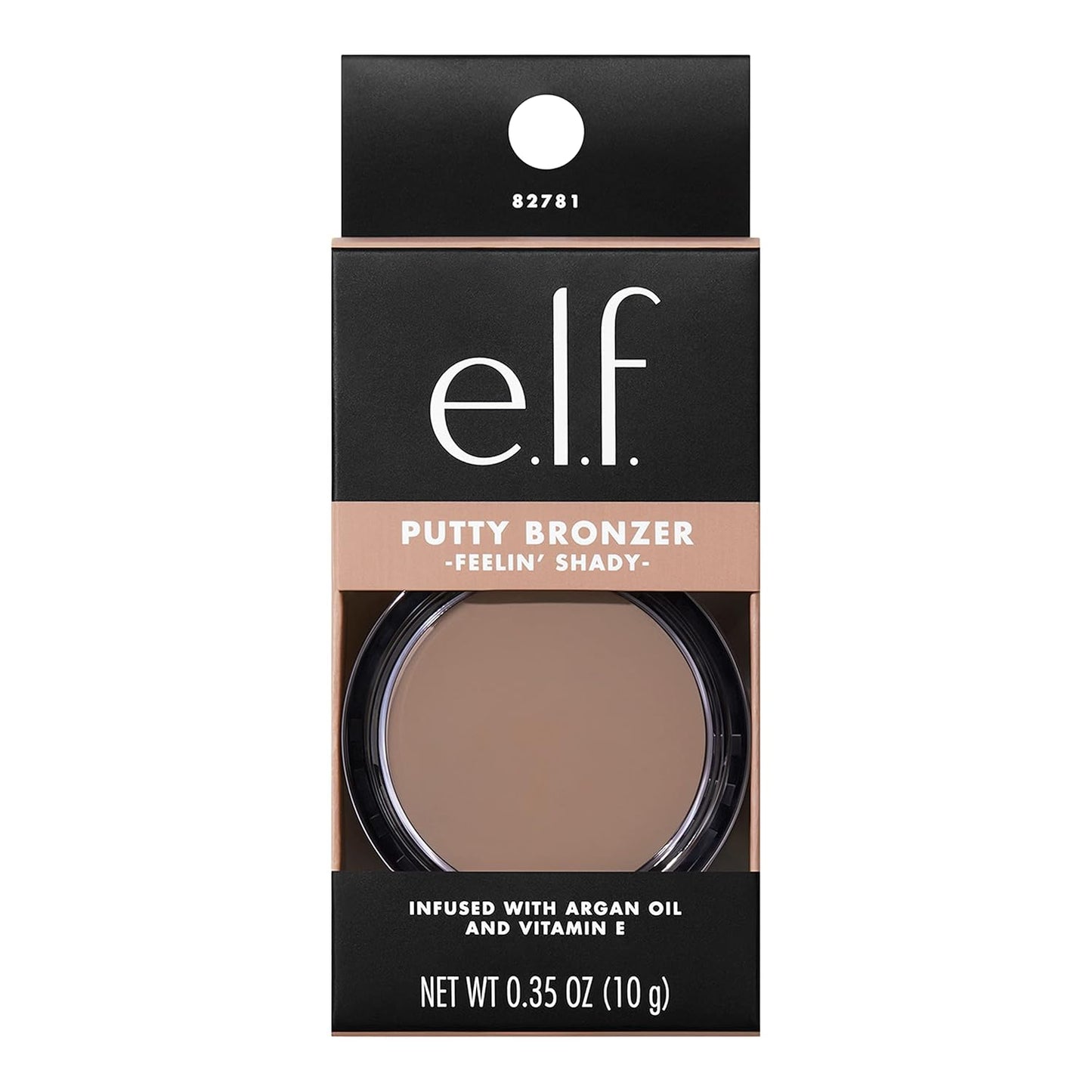e.l.f. Putty Bronzer, Creamy & Highly Pigmented Formula, Creates a Long-Lasting Bronzed Glow, Infused with Argan Oil & Vitamin E, Feelin’ Shady, 0.35 Oz (10g)