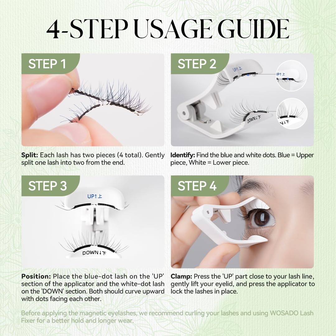 Soft Magnetic Eyelashes Kit with Applicator, [Daisy] 22mm Reusable Glue-free Wispy Magnetic Lashes, Cruelty-free False Lashes, Waterproof, Lightweight, Suit for Heavy Makeup