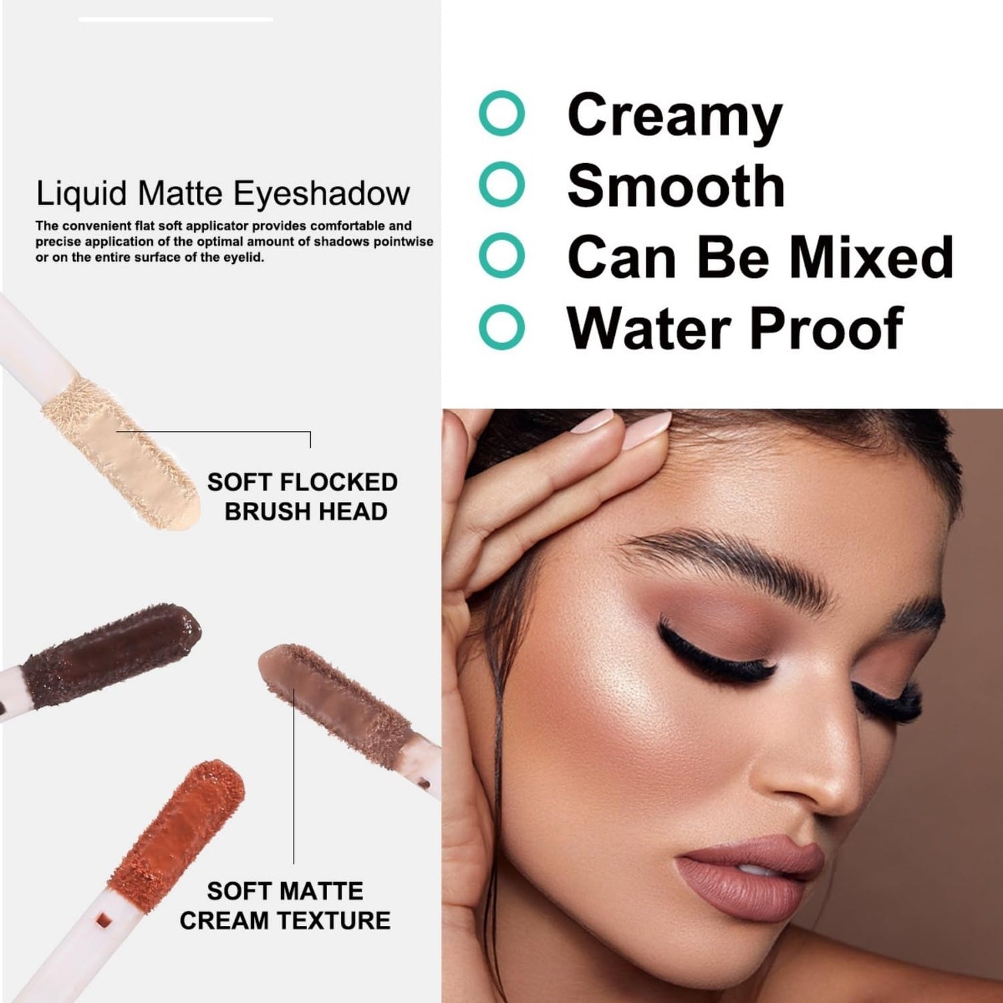MAEPEOR Matte Liquid Eyeshadow 10 Colors Naked Smooth Creamy Eyeshadow Long Lasting and Waterproof Lightweight Cream Eye Shadow (P10 Eucalyptus)