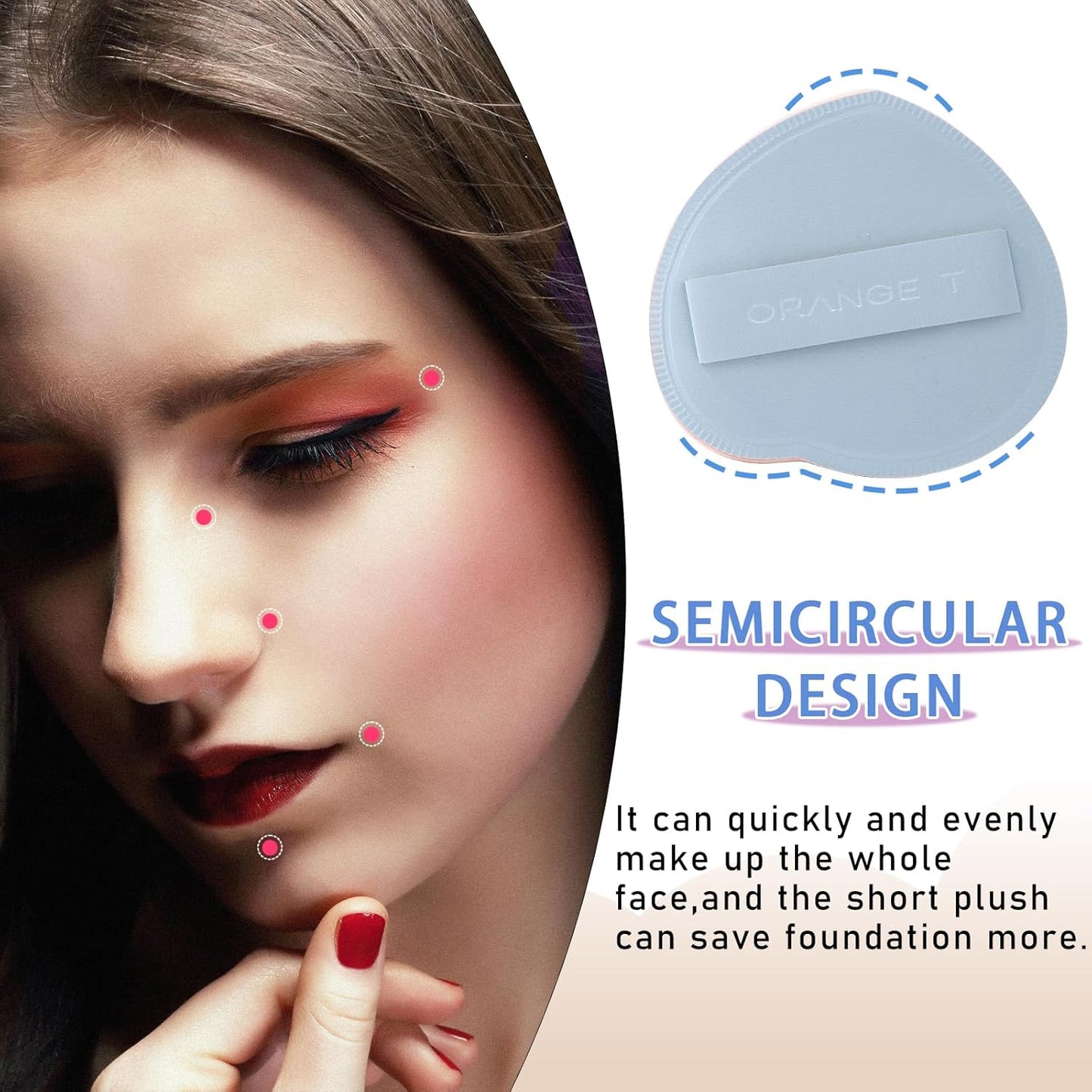 Lilystar 2Pcs Powder Puff Face Soft Makeup Sponge, Soft Triangle Powder Puffs Makeup Sponge Applicator Air Cushion Powder Puff for Liquid Foundation, Cream, Powder, Concealer (Pink)