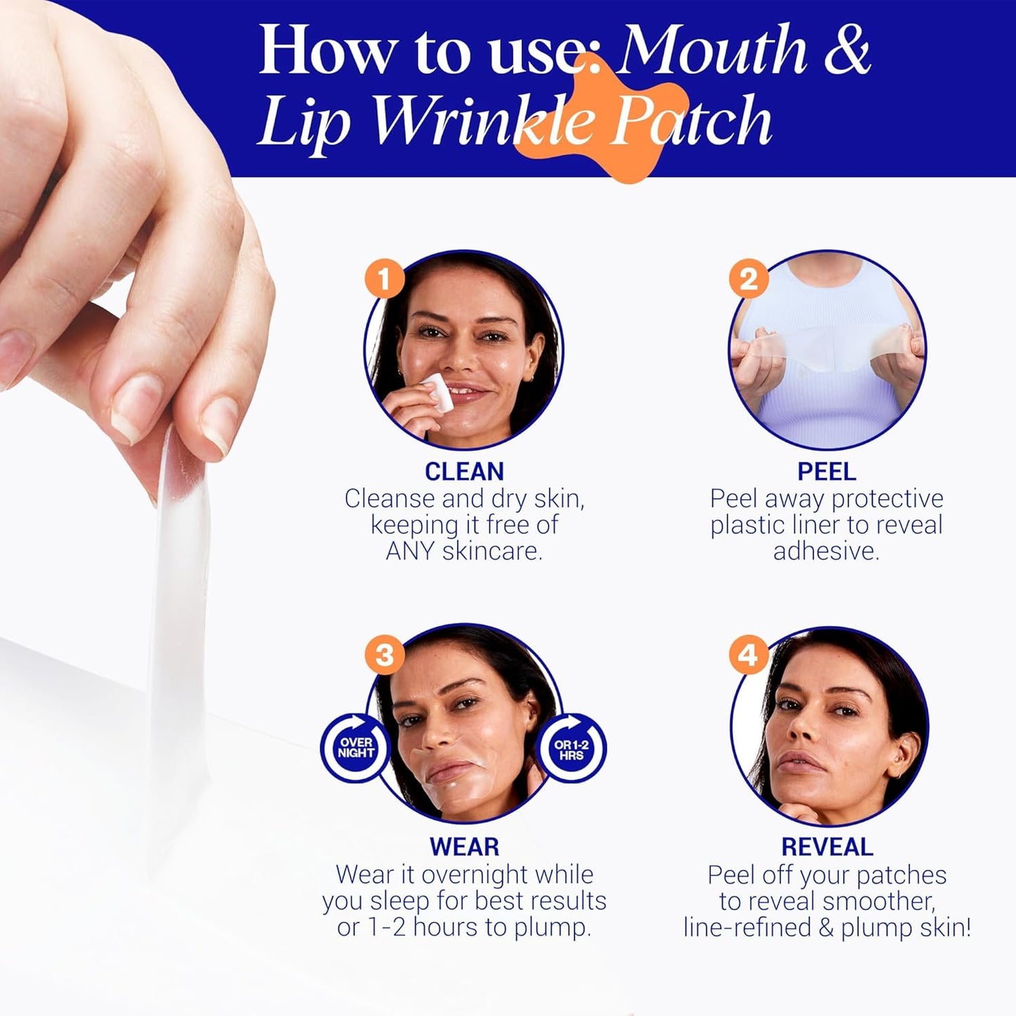 Wrinkles Schminkles Mouth & Lip Wrinkle Patch, 1-Pack, Reusable Hypoallergenic Silicone Smoothing Pads for Lip Wrinkle Prevention