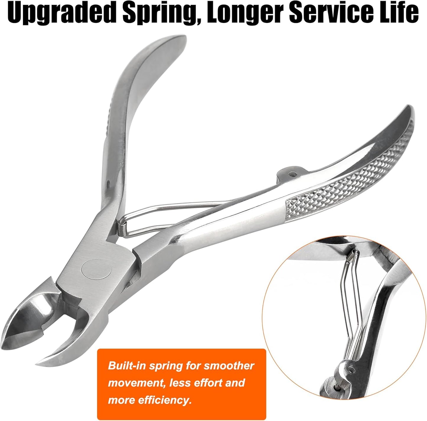 Podiatrist Toenail Clippers, Super Sharp and Wear-resistant Toe Nail Cutters for Thick and Ingrown Nails, Hand Forged Stainless Steel Pedicure Clippers for Men Women Seniors, Convex Blades