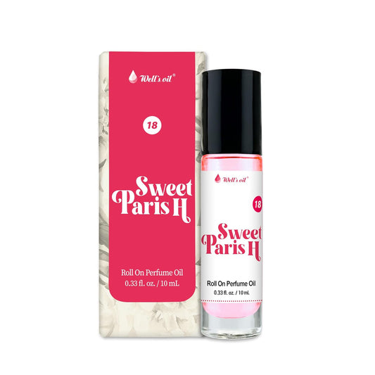 Well's Oil Roll-On Perfume Oil (Sweet Paris H) | Sweet & Fruity Notes | Long-Lasting | Paraben-Free | 0.33 Fl Oz / 10 ml