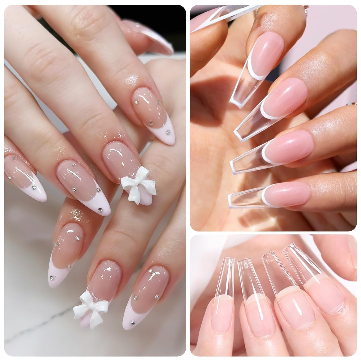 Born Pretty Solid Nail Tips Gel,30ml Soft Gel Nail Tips Glue, Nail Gel for Press On Nails, Super Strong Cured Needed Acrylic Nail Gel, Nails Tip U V Nail Extension Gel Nail Charm Glue